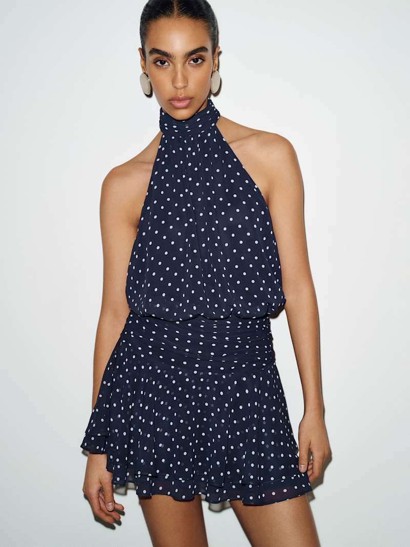 Navy & White Dot