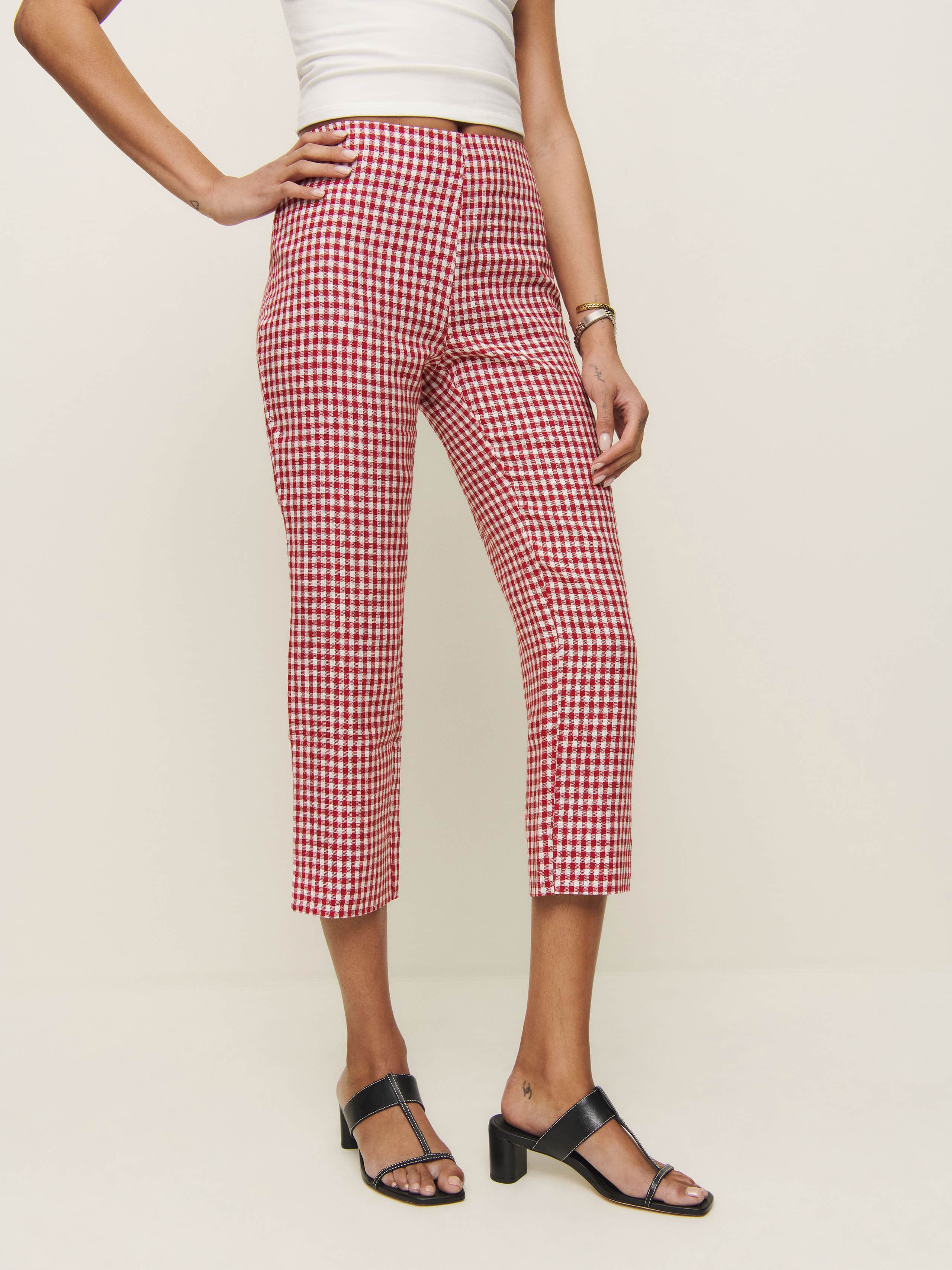 Petites Petra Linen Low Rise Pedal Pusher Pant, zoom image 1