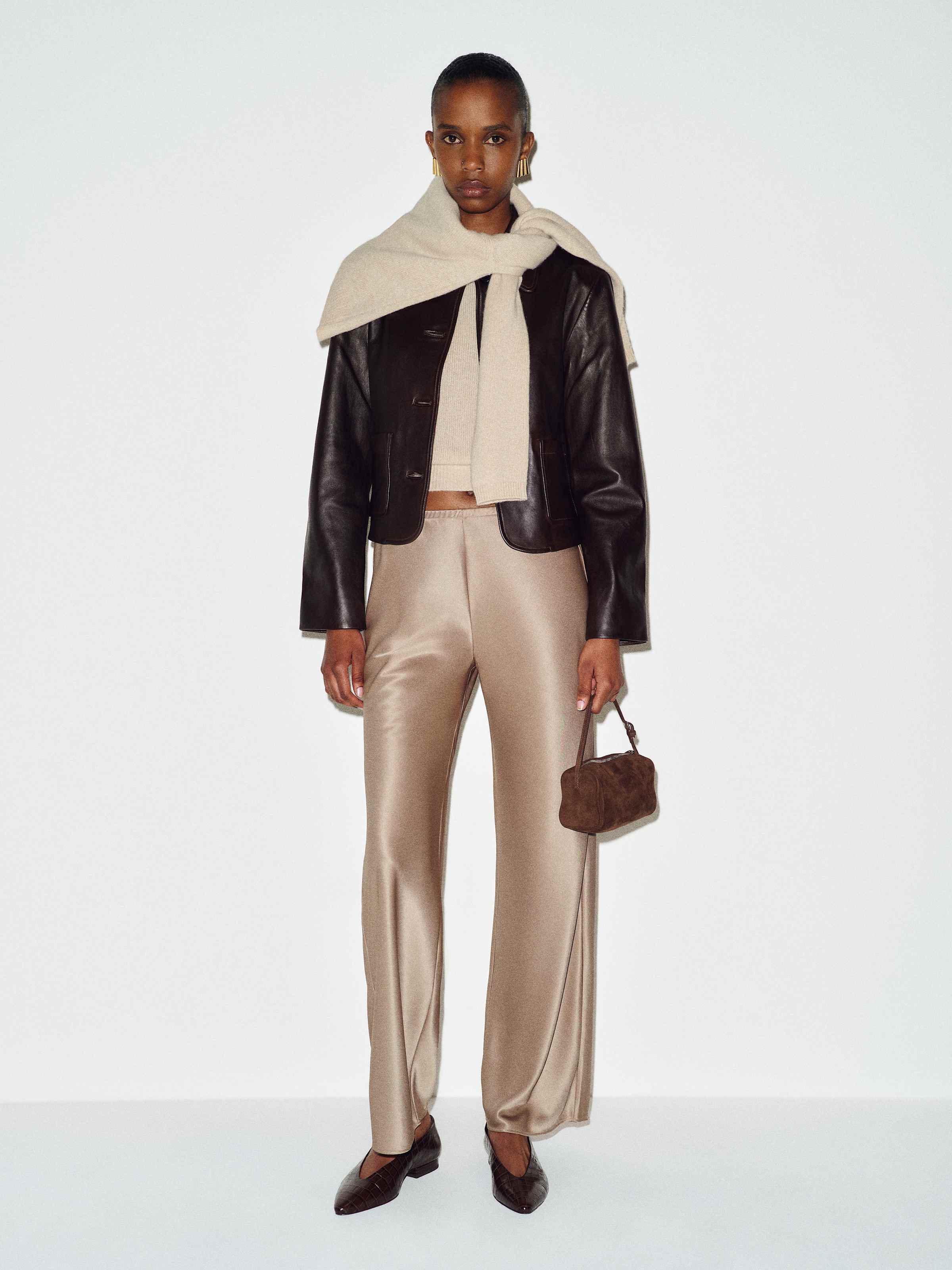 Gale Satin Mid Rise Bias Pant - thumbnail 2