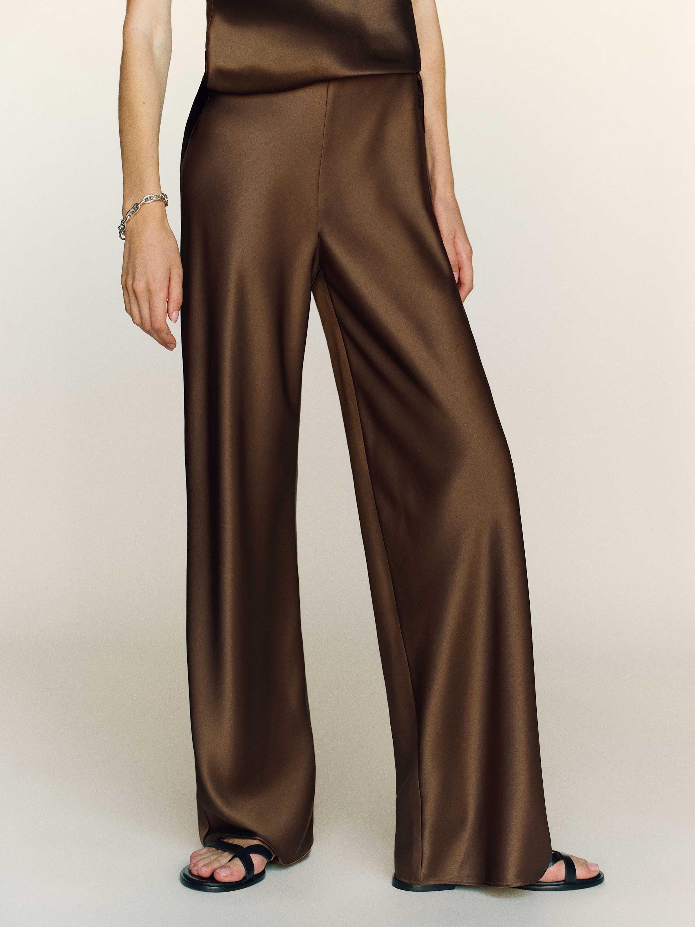 Gale Satin Mid Rise Bias Pant - thumbnail 10