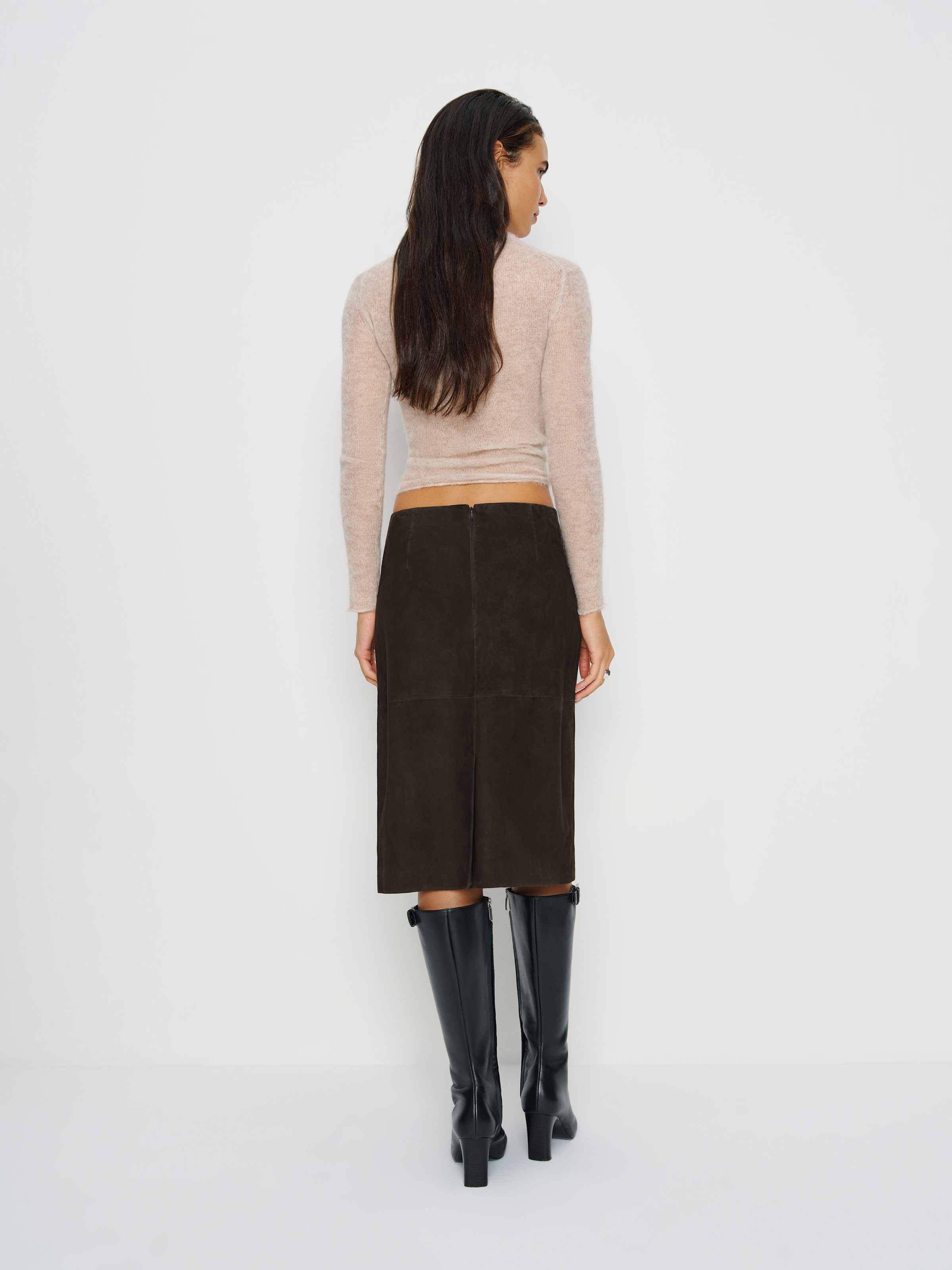 Veda Barrow Leather Low Waist Skirt - thumbnail 8