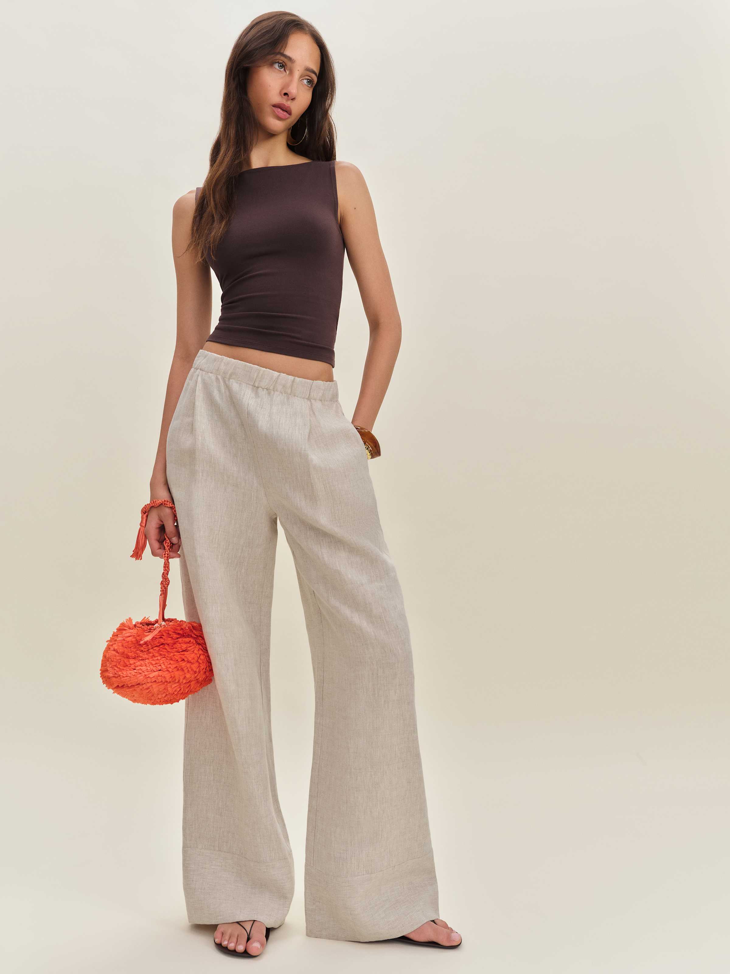 Fernando Linen Wide Leg Pant - thumbnail 10