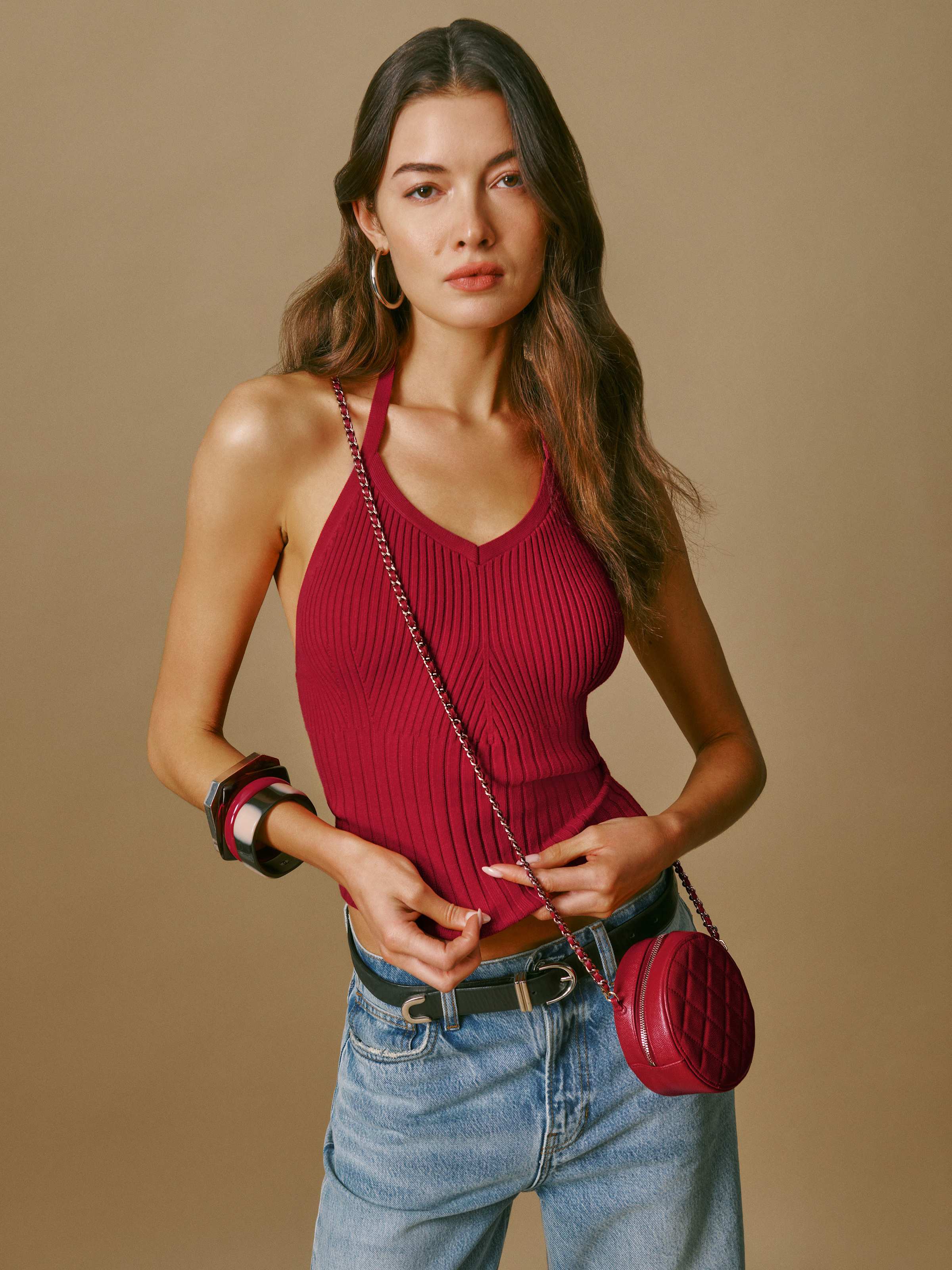 Delia Ribbed Halter Top - thumbnail 10