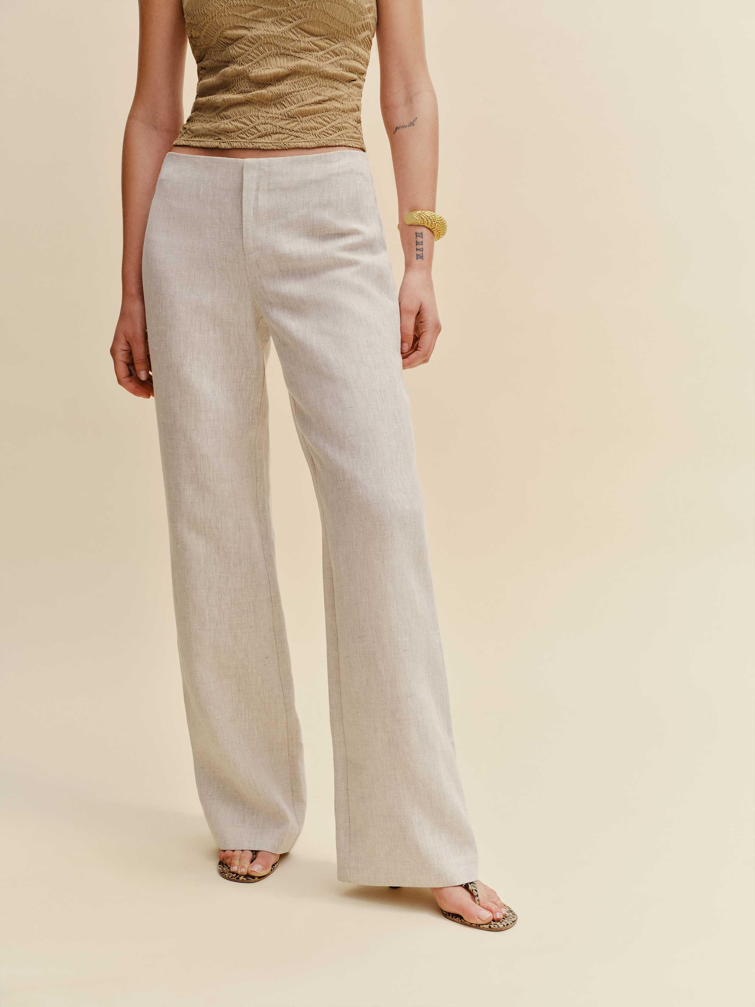 Vida Linen Low Rise Pant - thumbnail 4