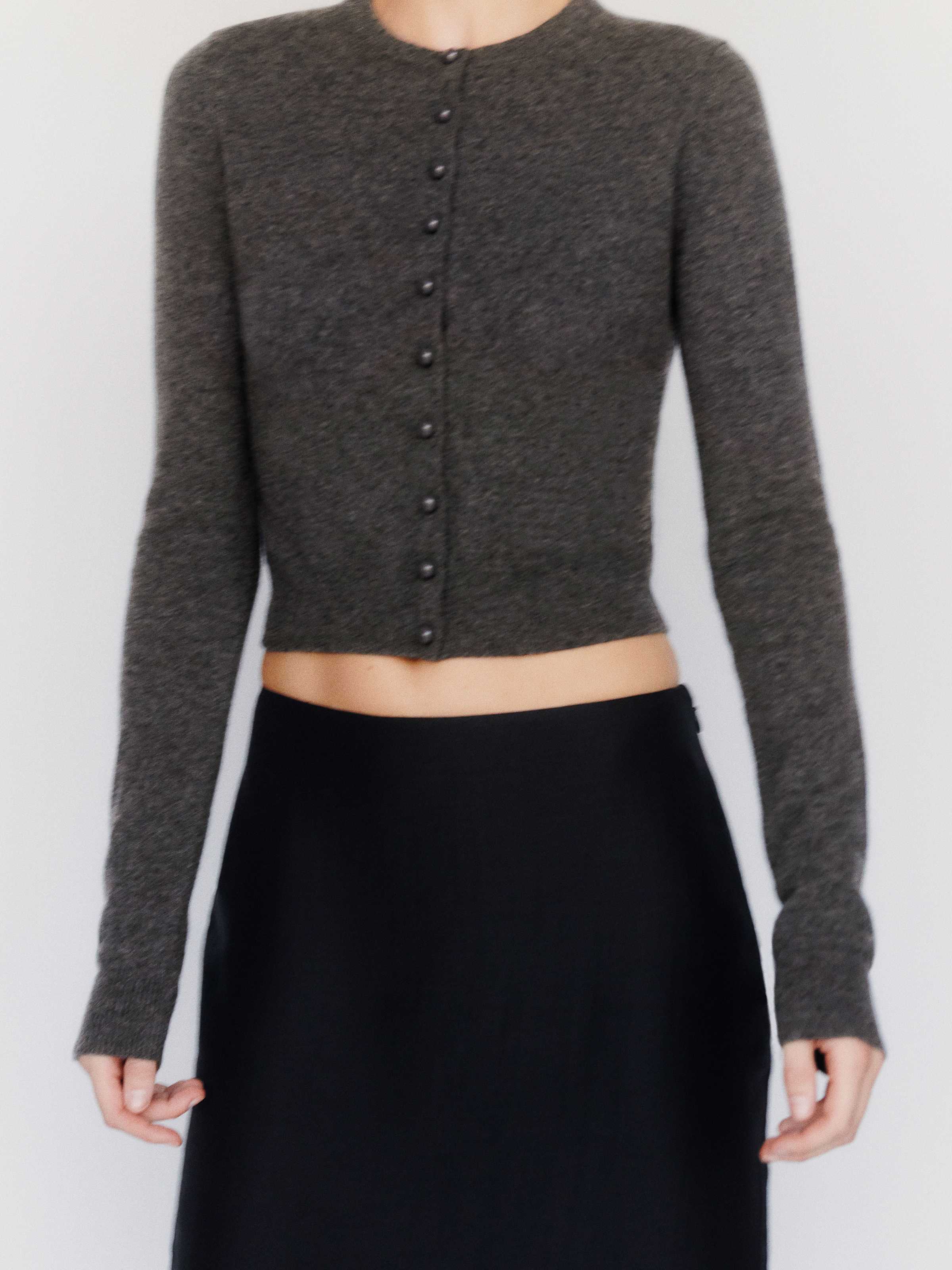 Caspia Cashmere Cropped Cardigan - thumbnail 10