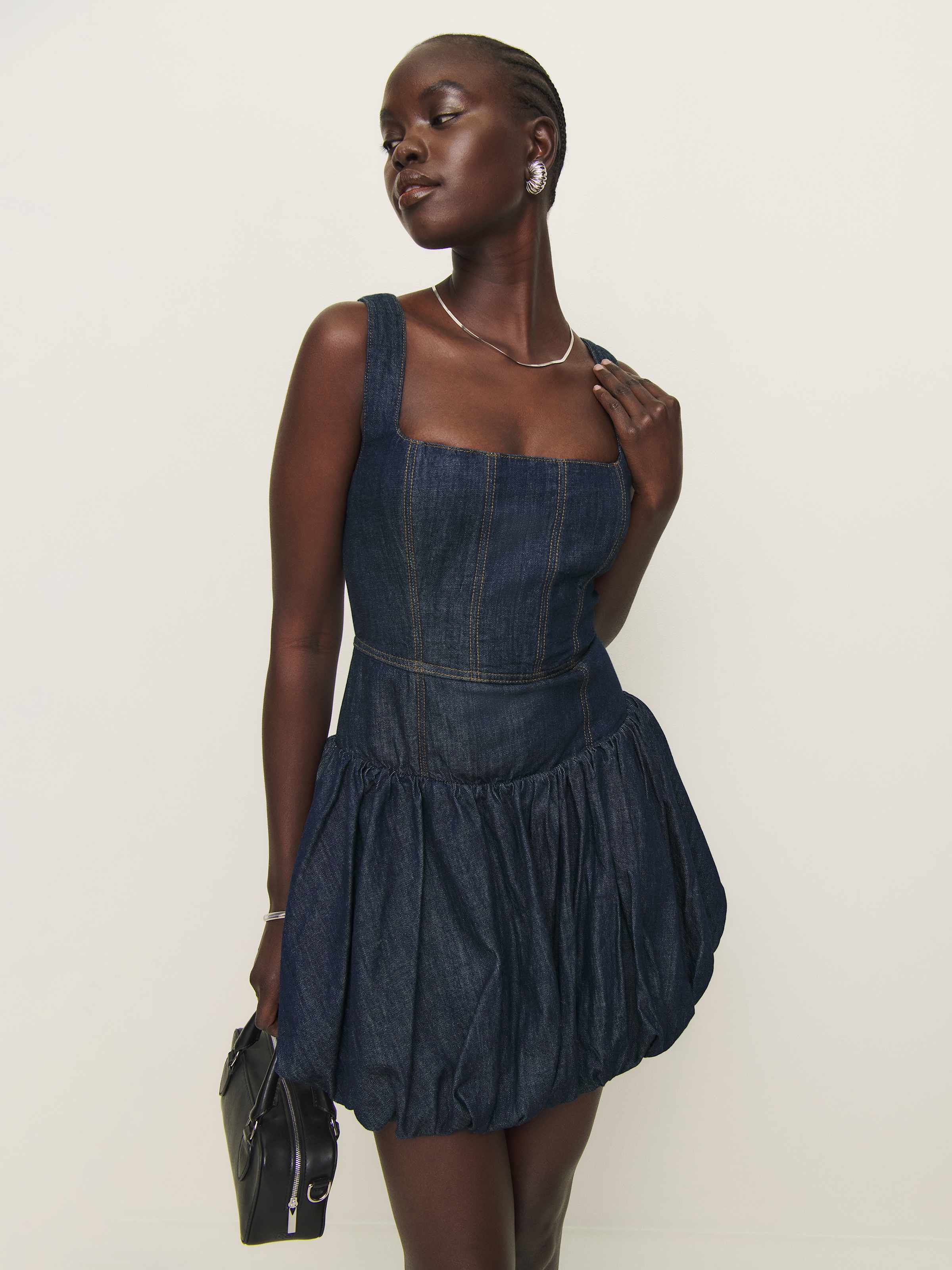 Delia Denim Mini Dress - thumbnail 2
