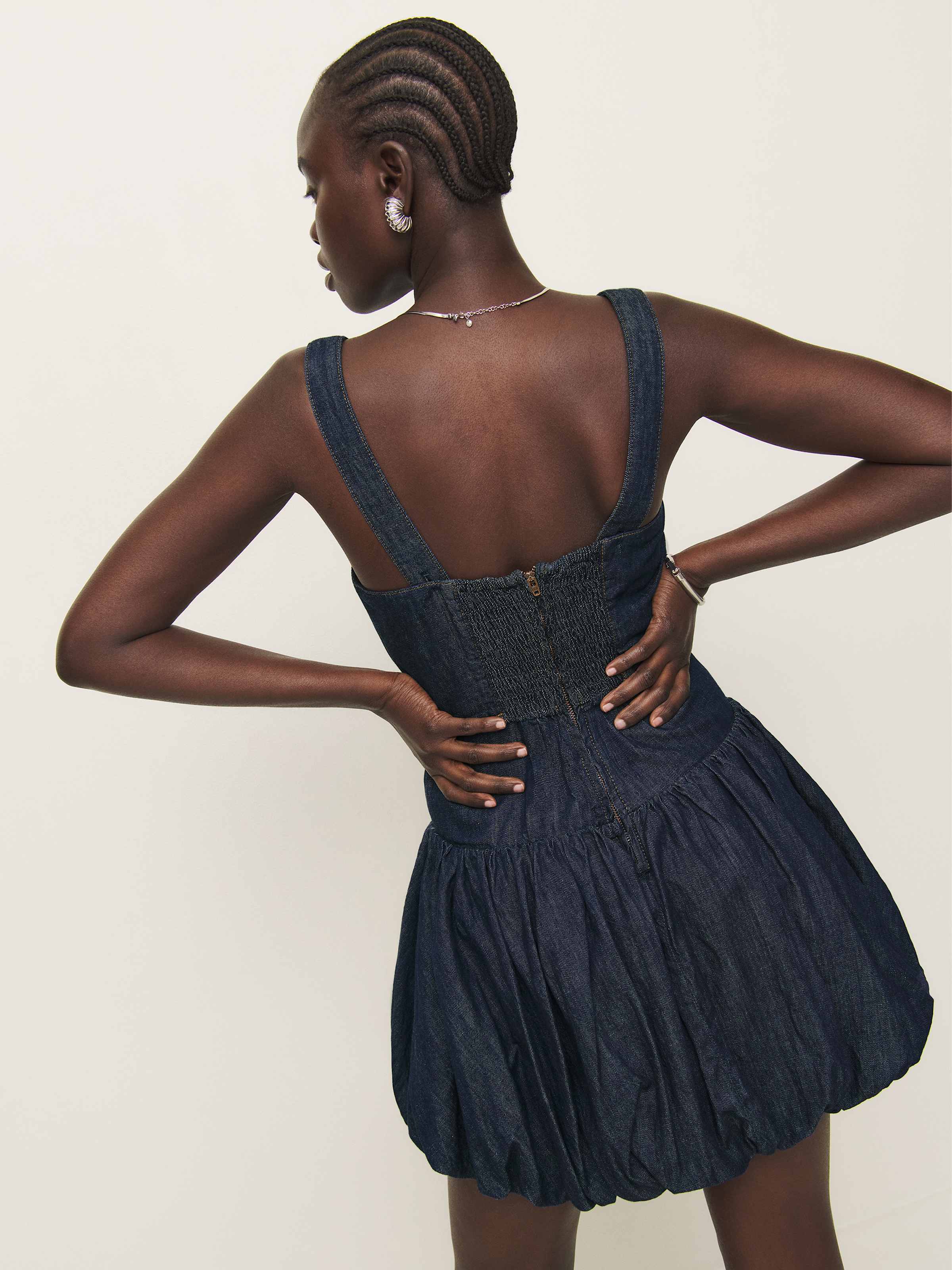 Delia Denim Mini Dress - thumbnail 6