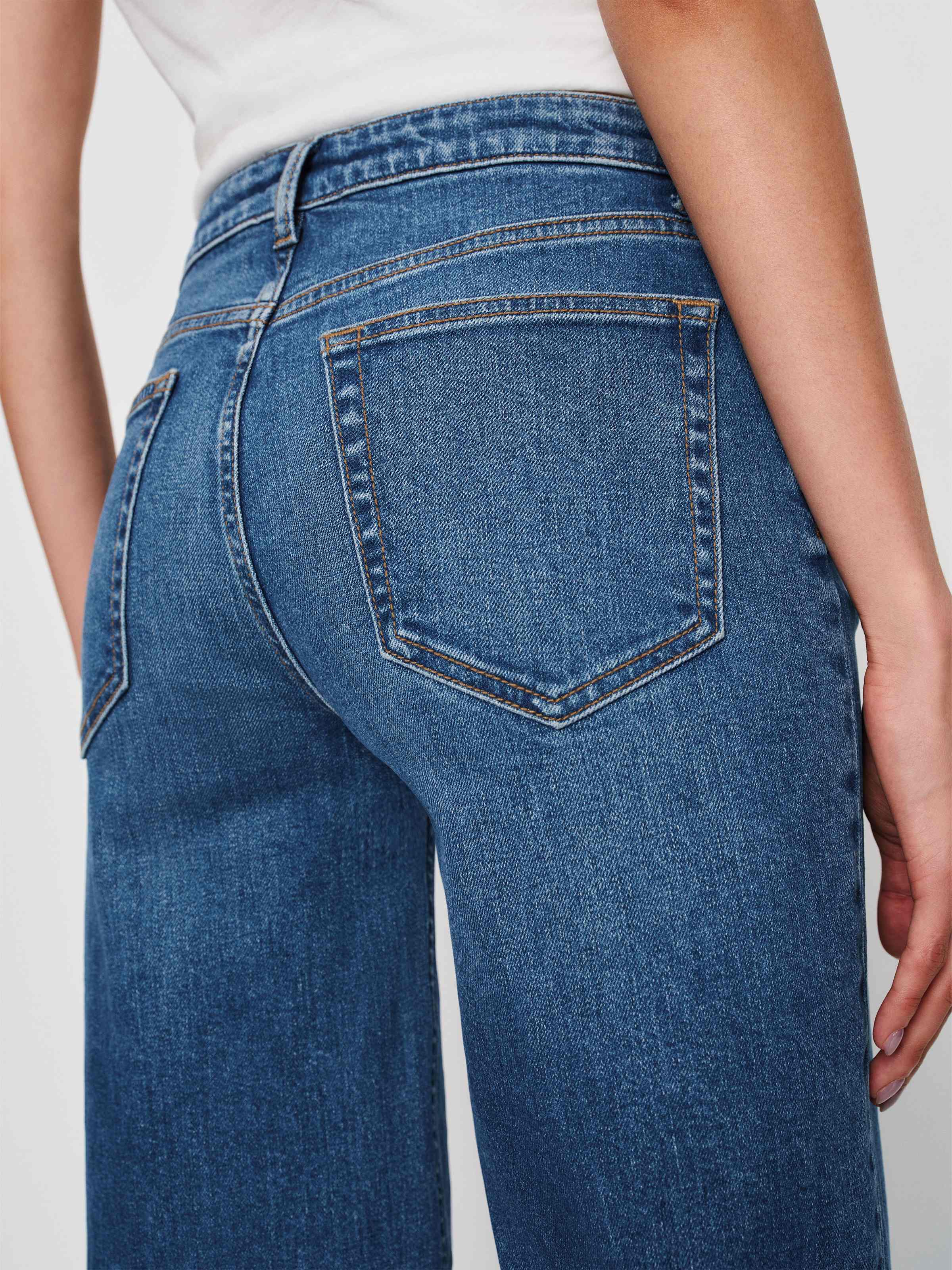 Greta Super Stretch Low Rise Wide Leg Jeans - thumbnail 10