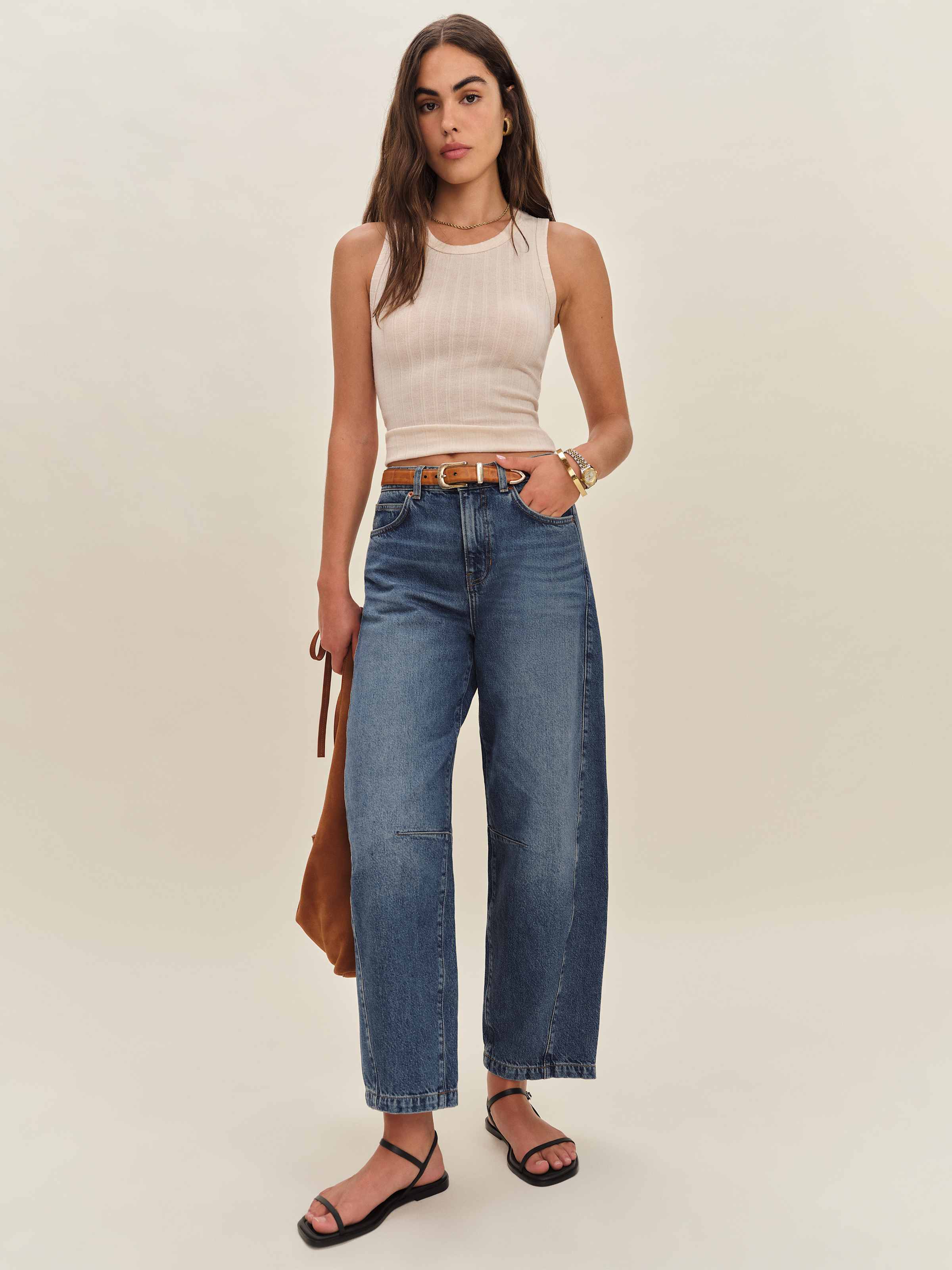 Tyler Mid Rise Barrel Jeans - thumbnail 2