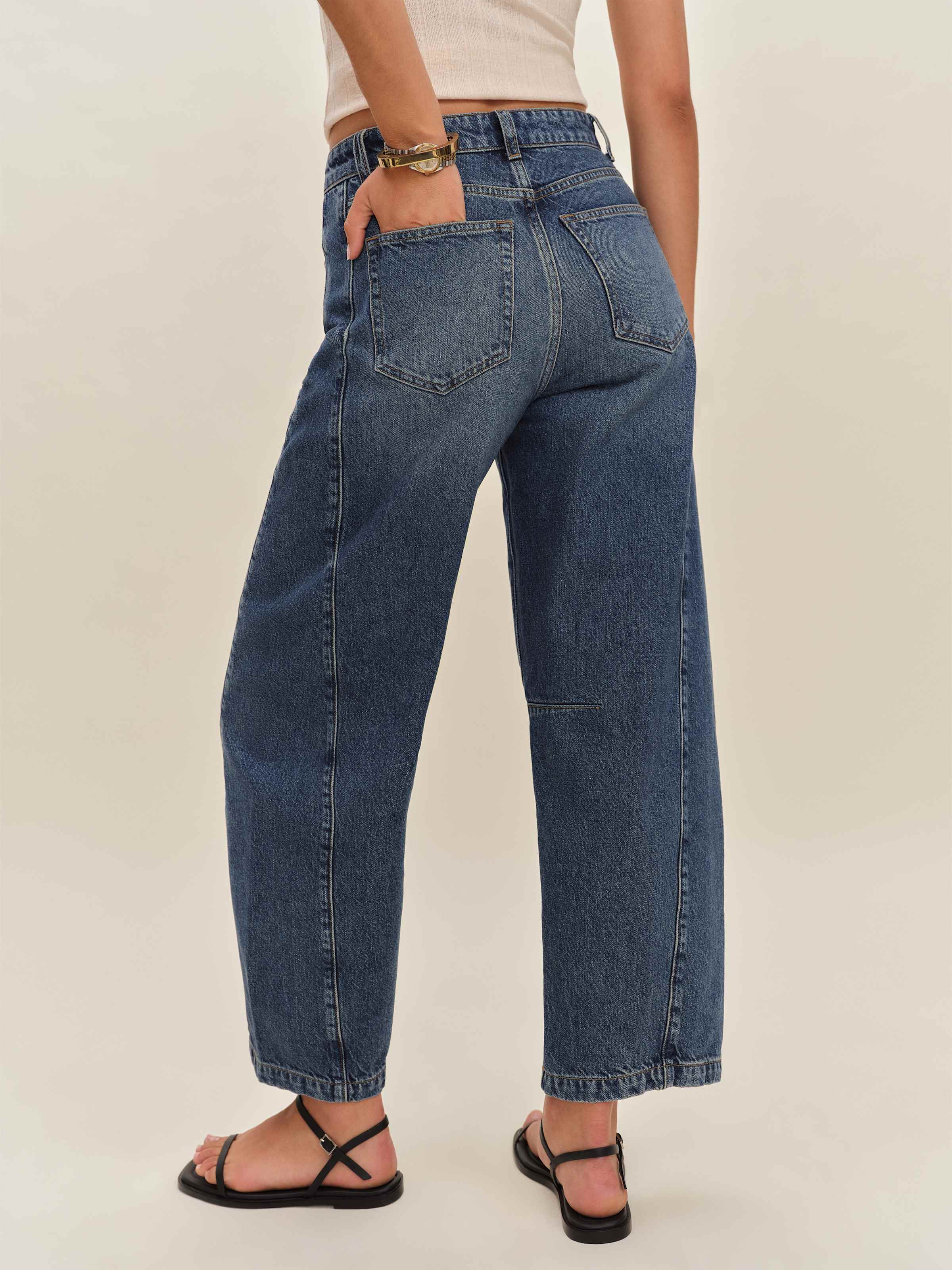 Tyler Mid Rise Barrel Jeans - thumbnail 6