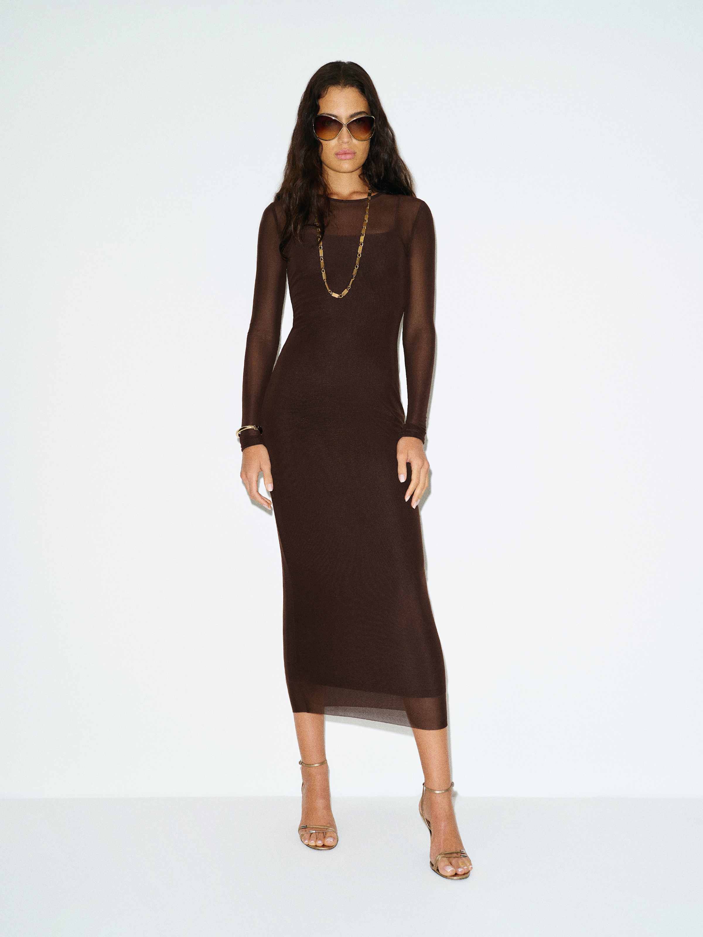 Rene Mesh Knit Dress - thumbnail 4