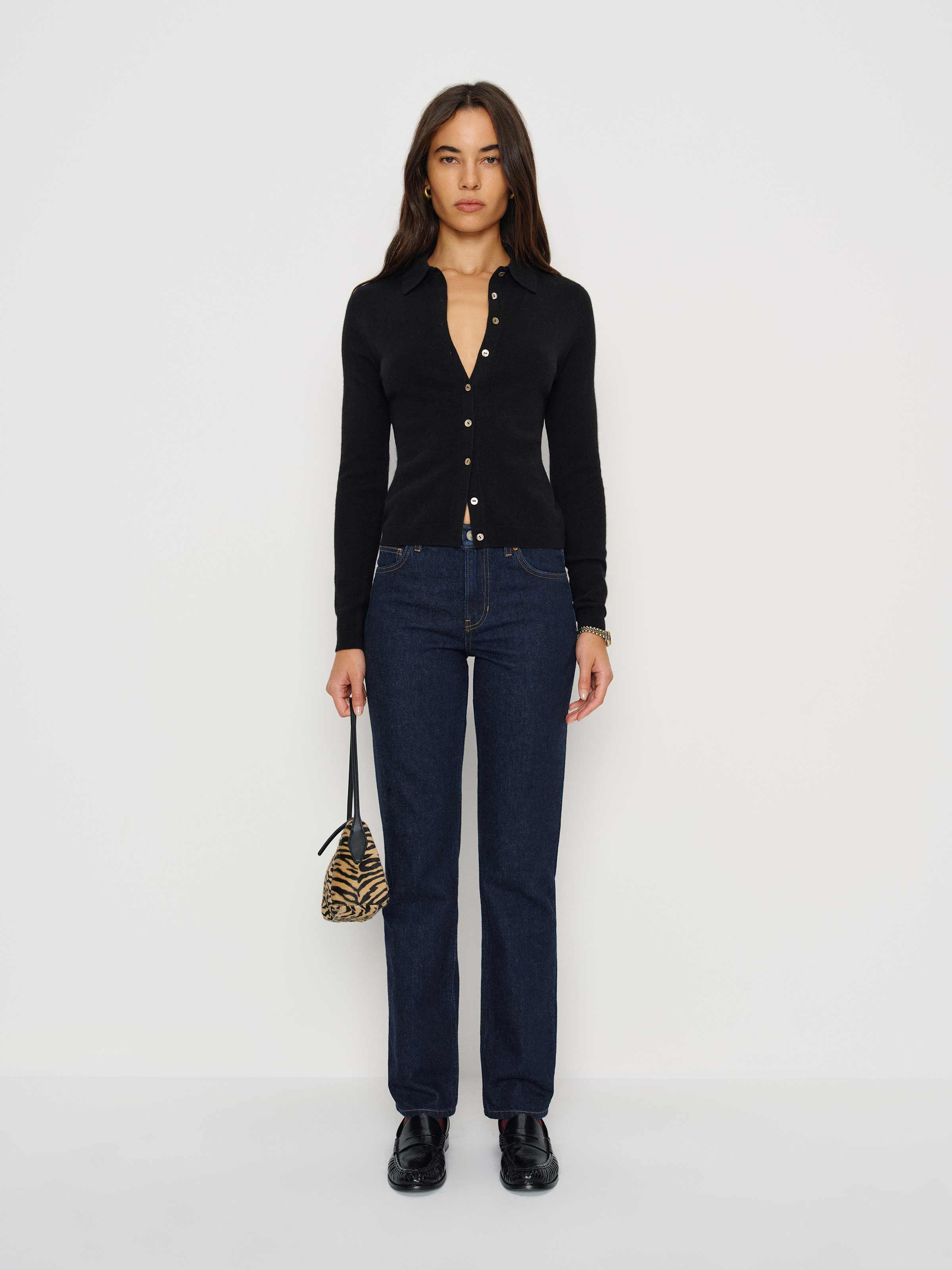 Florentina Cashmere Collared Cardigan - thumbnail 4
