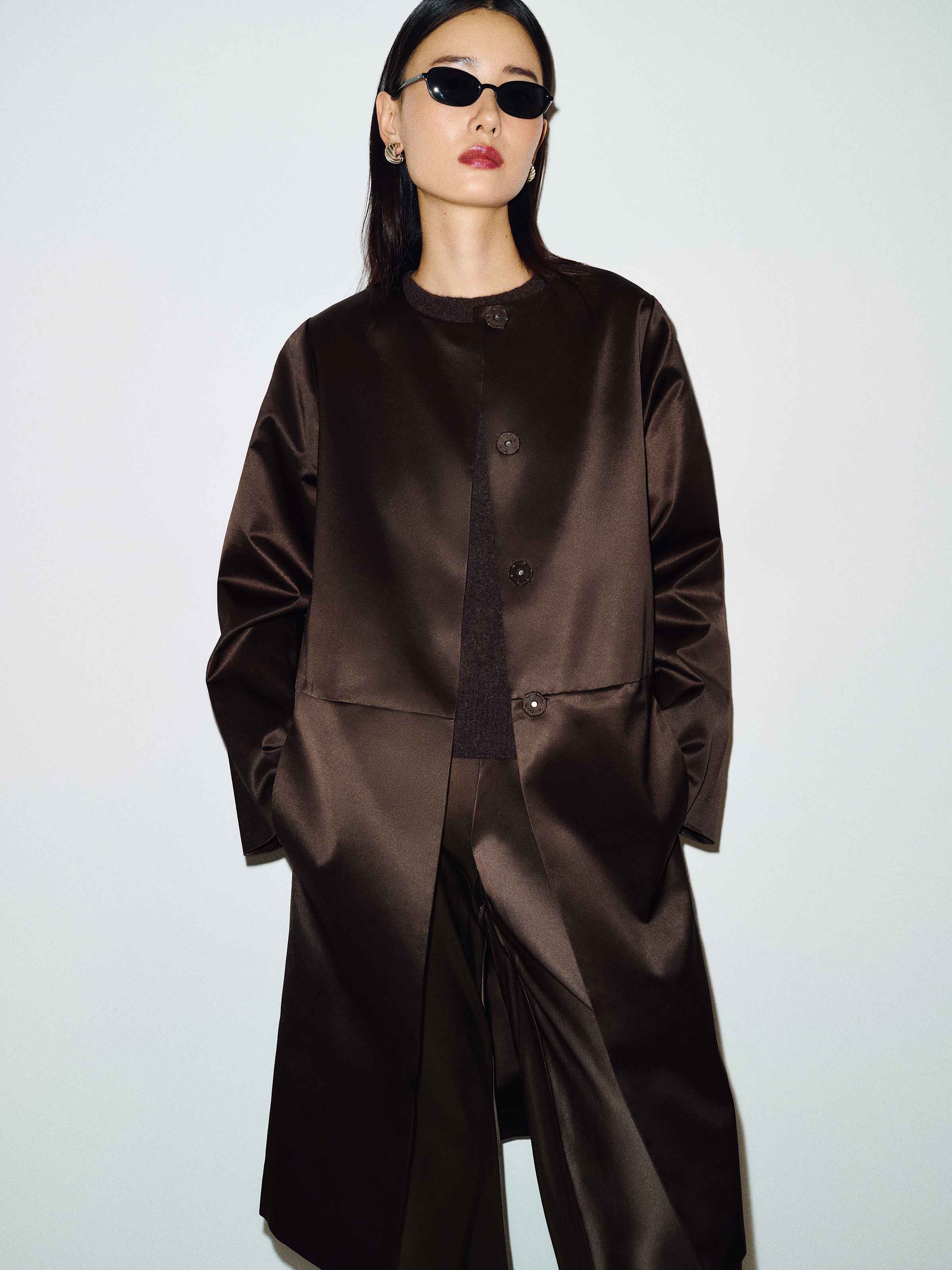 Stella Satin Coat - thumbnail 4