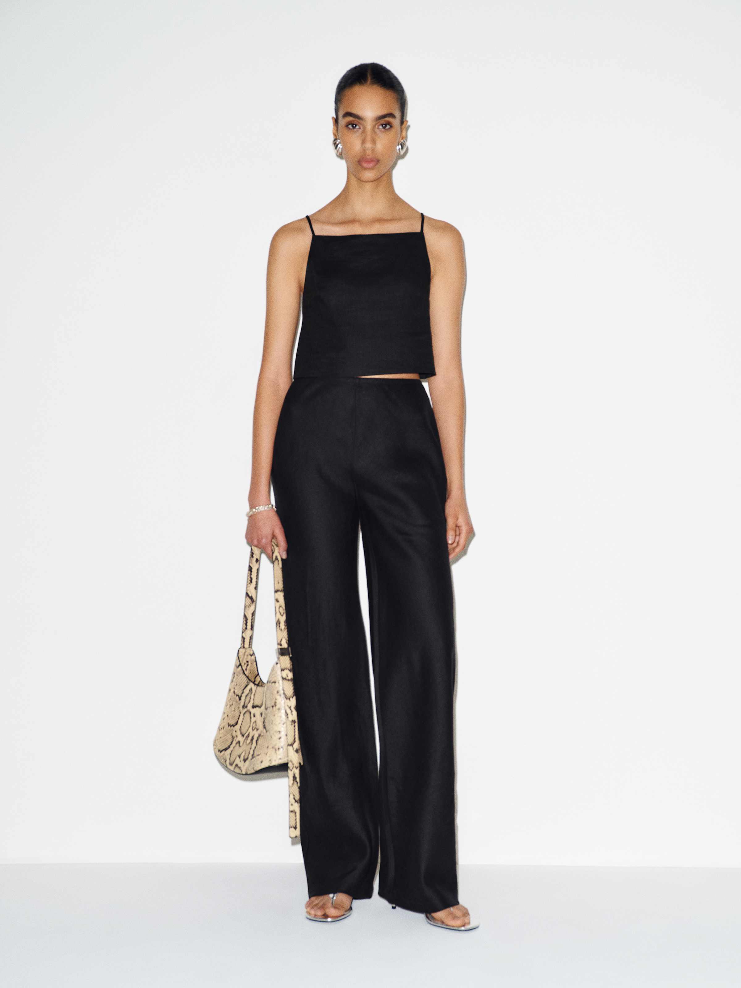 Gale Linen Mid Rise Pant - thumbnail 2