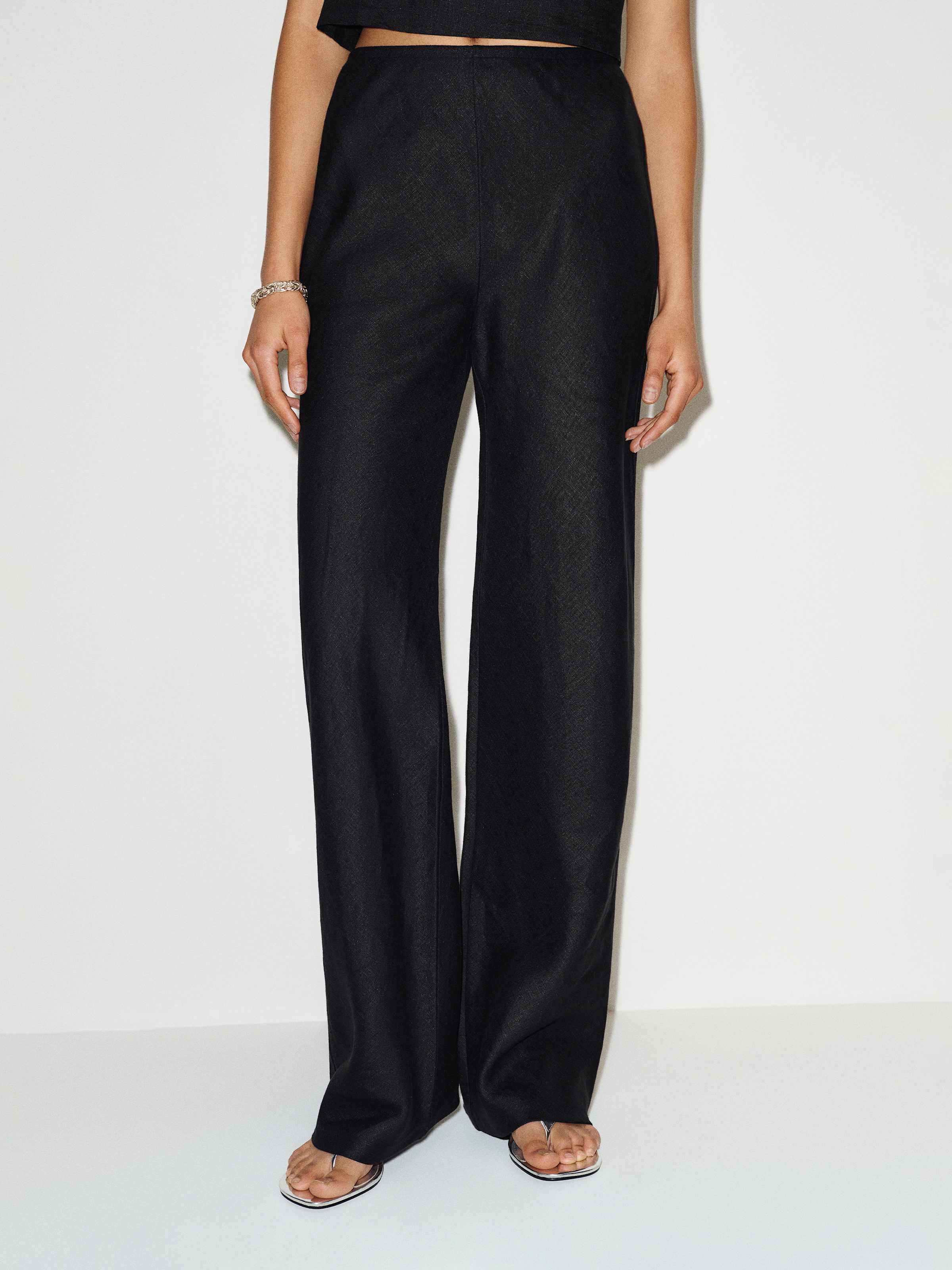 Gale Linen Mid Rise Pant - thumbnail 4