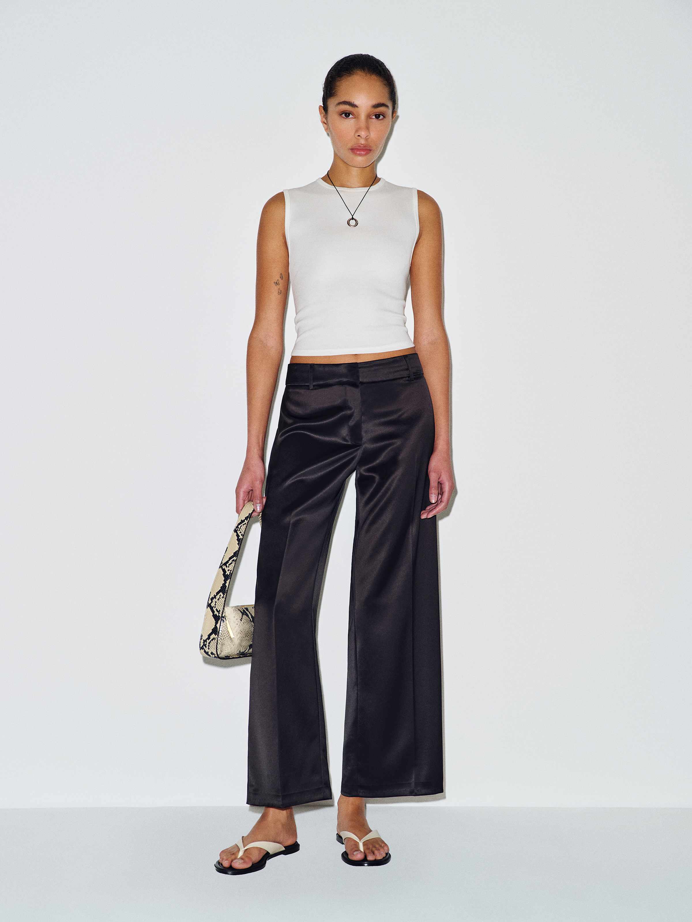 Gisele Satin Low Rise Cropped Pant - thumbnail 2