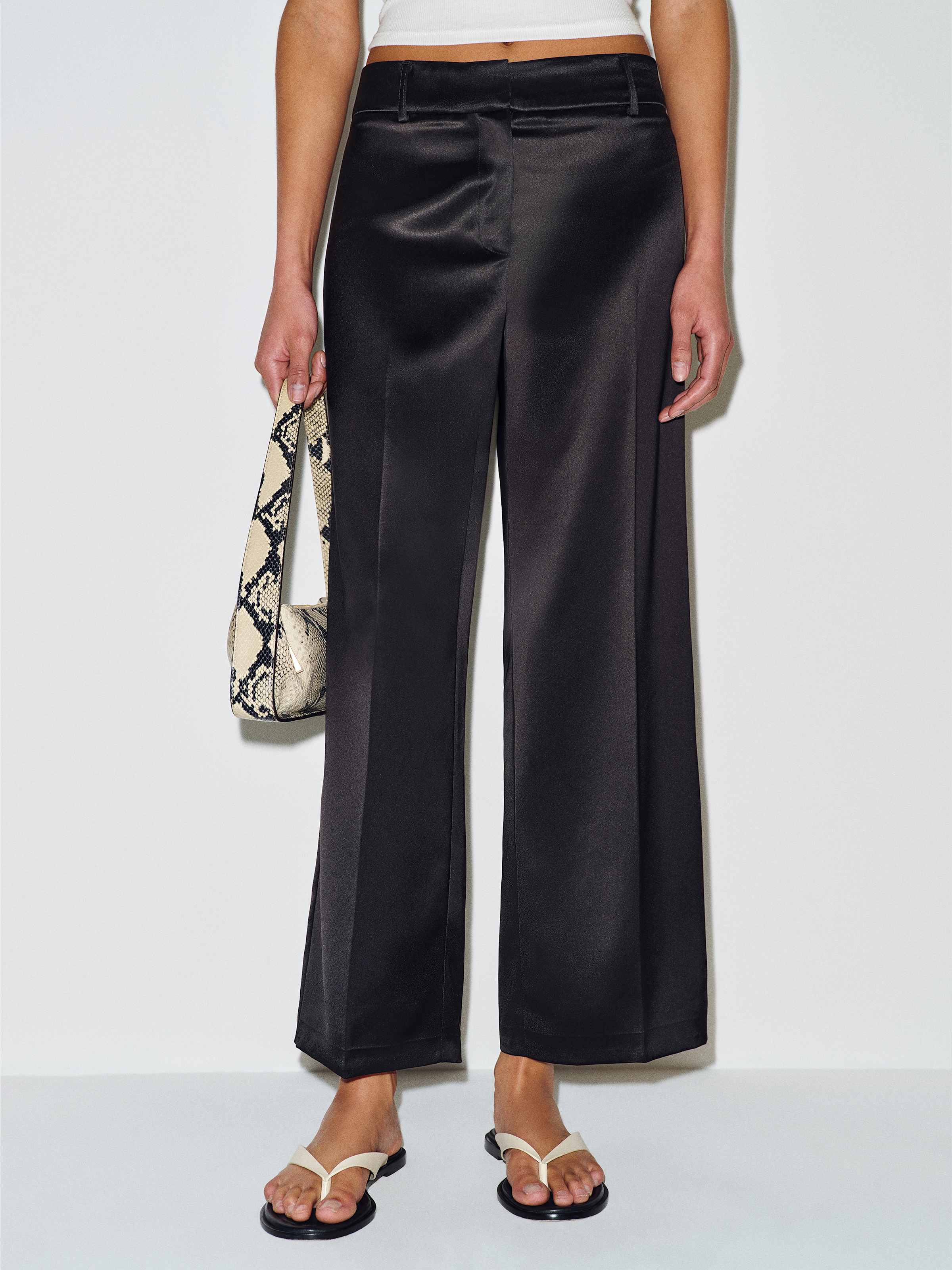 Gisele Satin Low Rise Cropped Pant - thumbnail 4