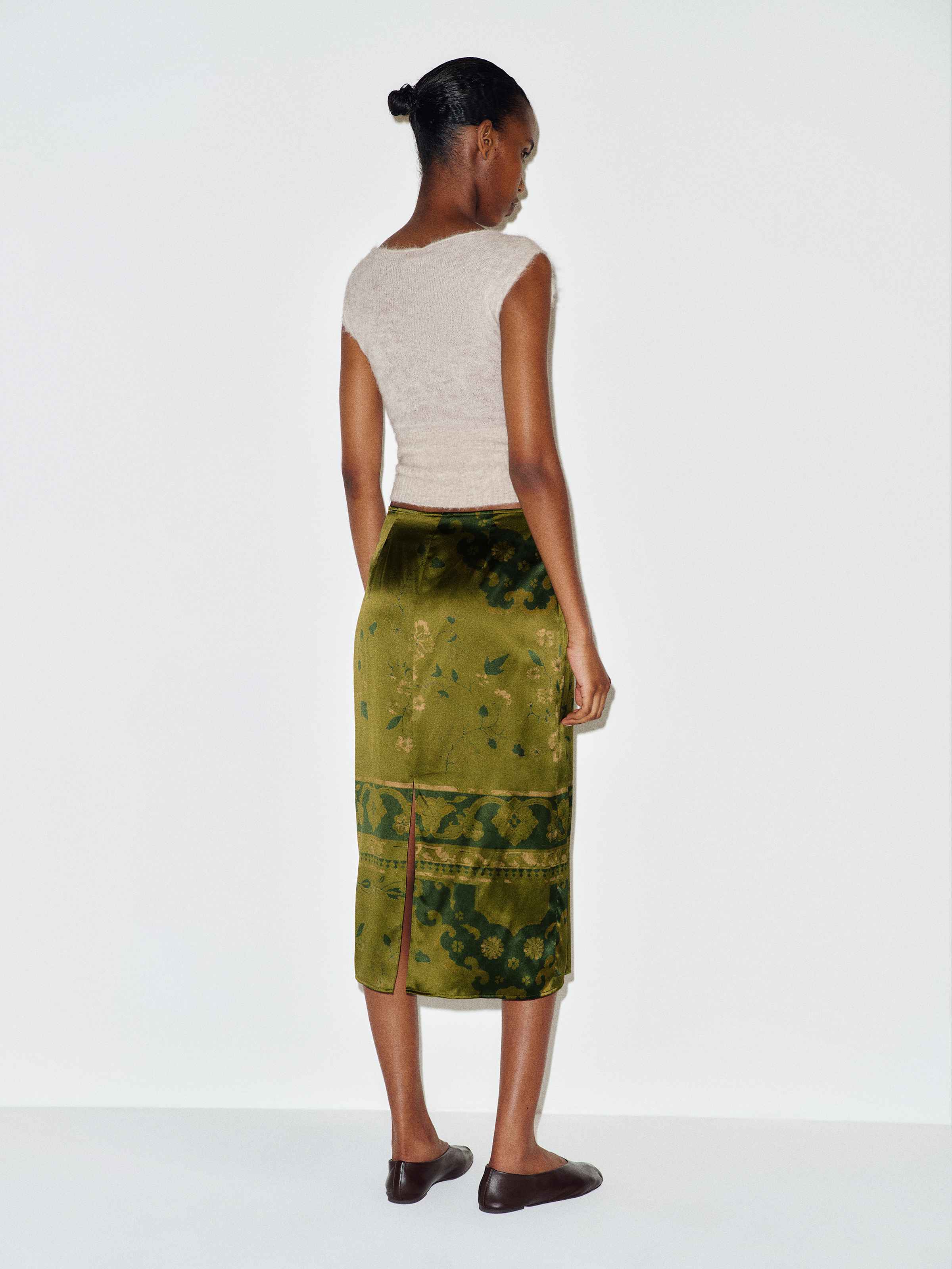 Helen Low Waist Silk Midi Skirt - thumbnail 8