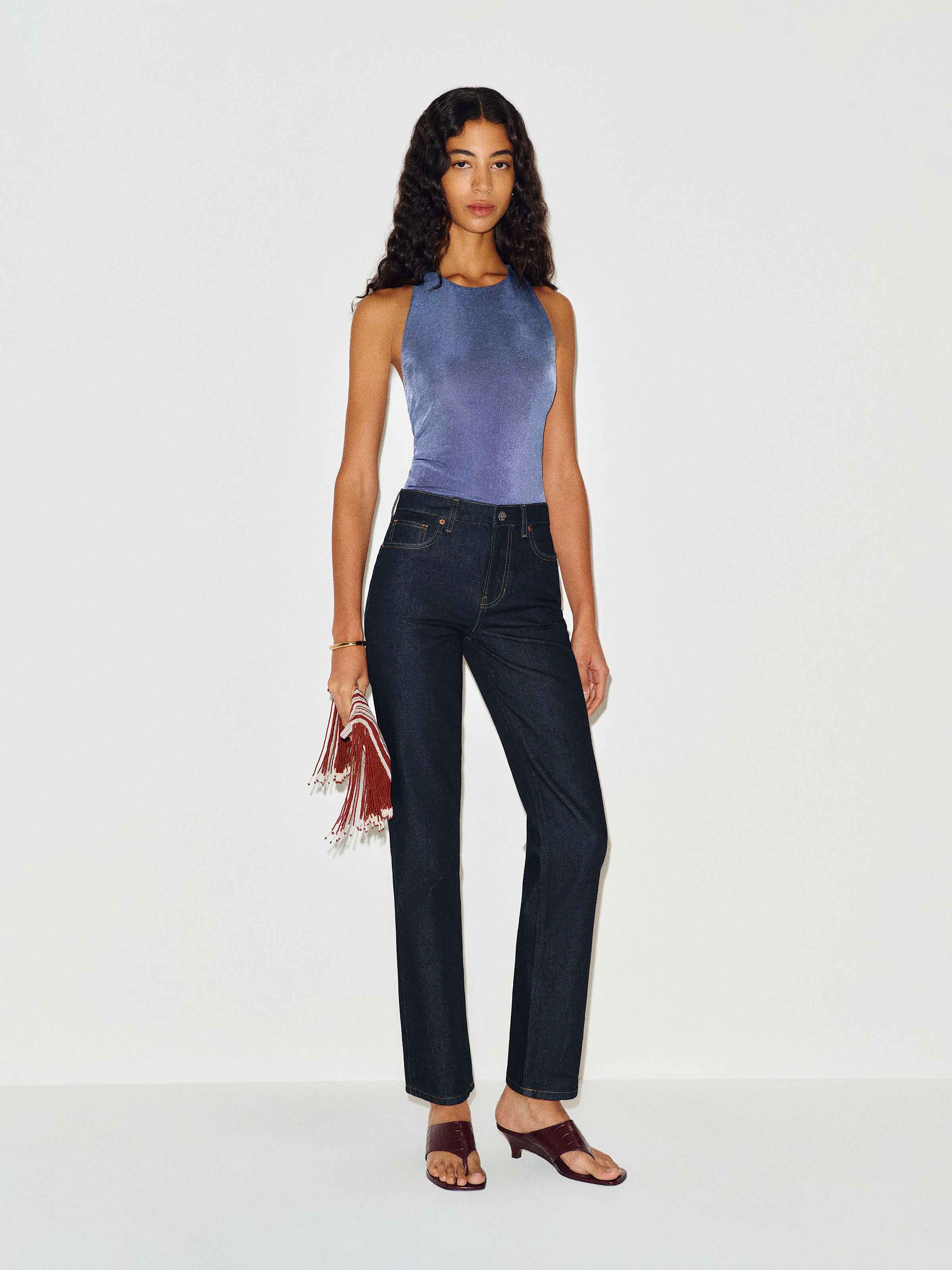 Leda Mid Rise Straight Jeans - thumbnail 2