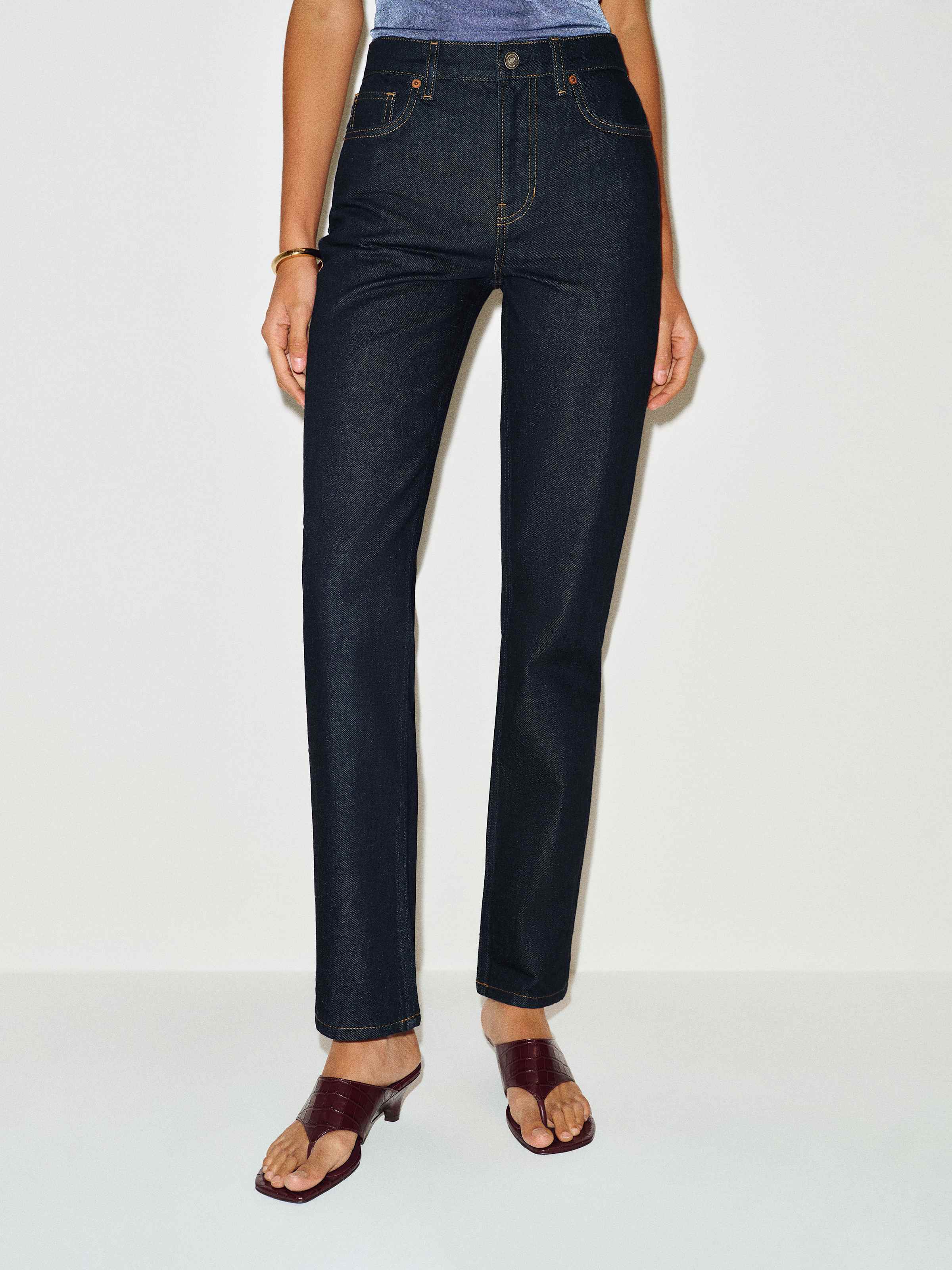 Leda Mid Rise Straight Jeans - thumbnail 4