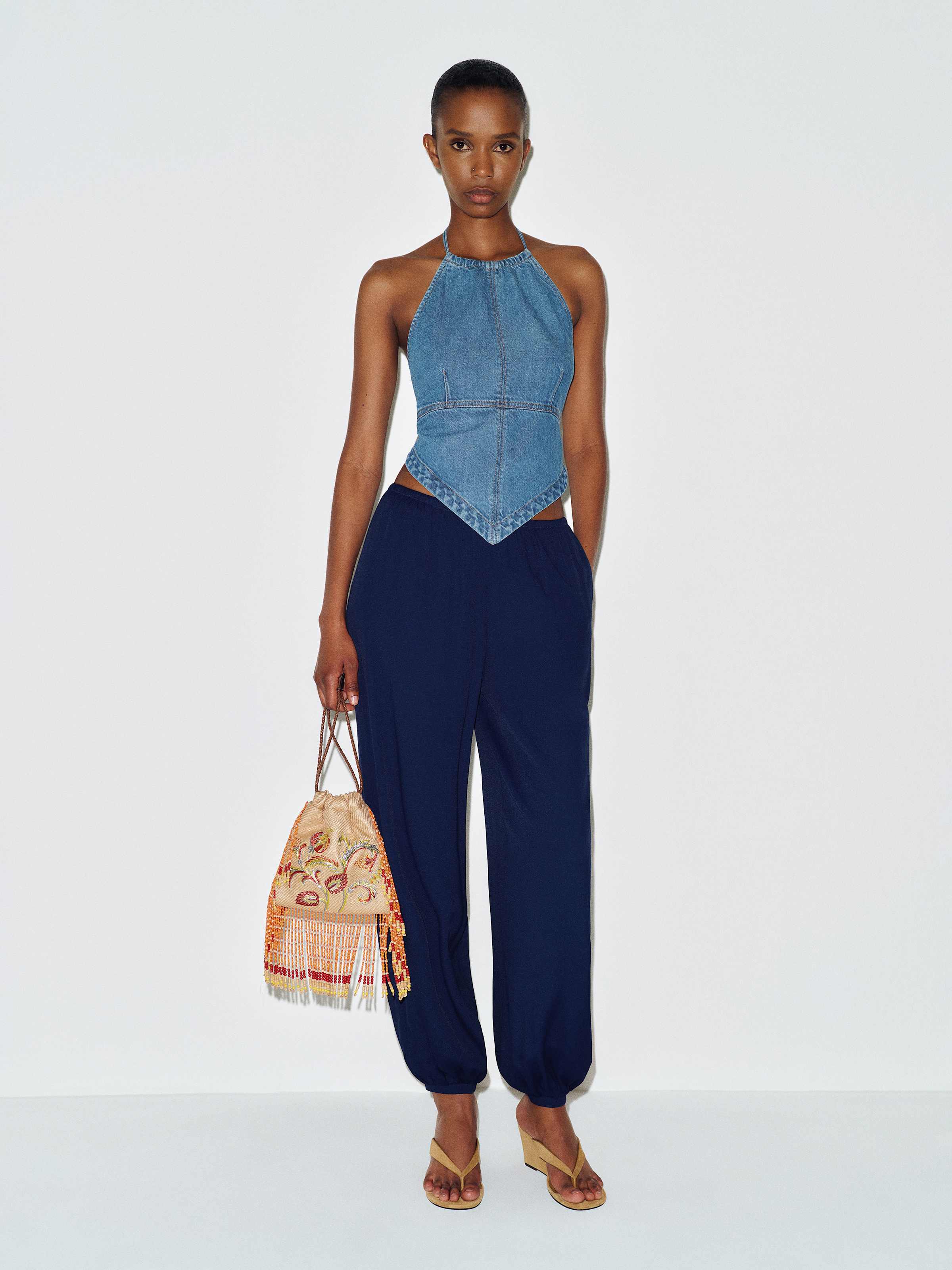 Dana Denim Halter Top - thumbnail 2