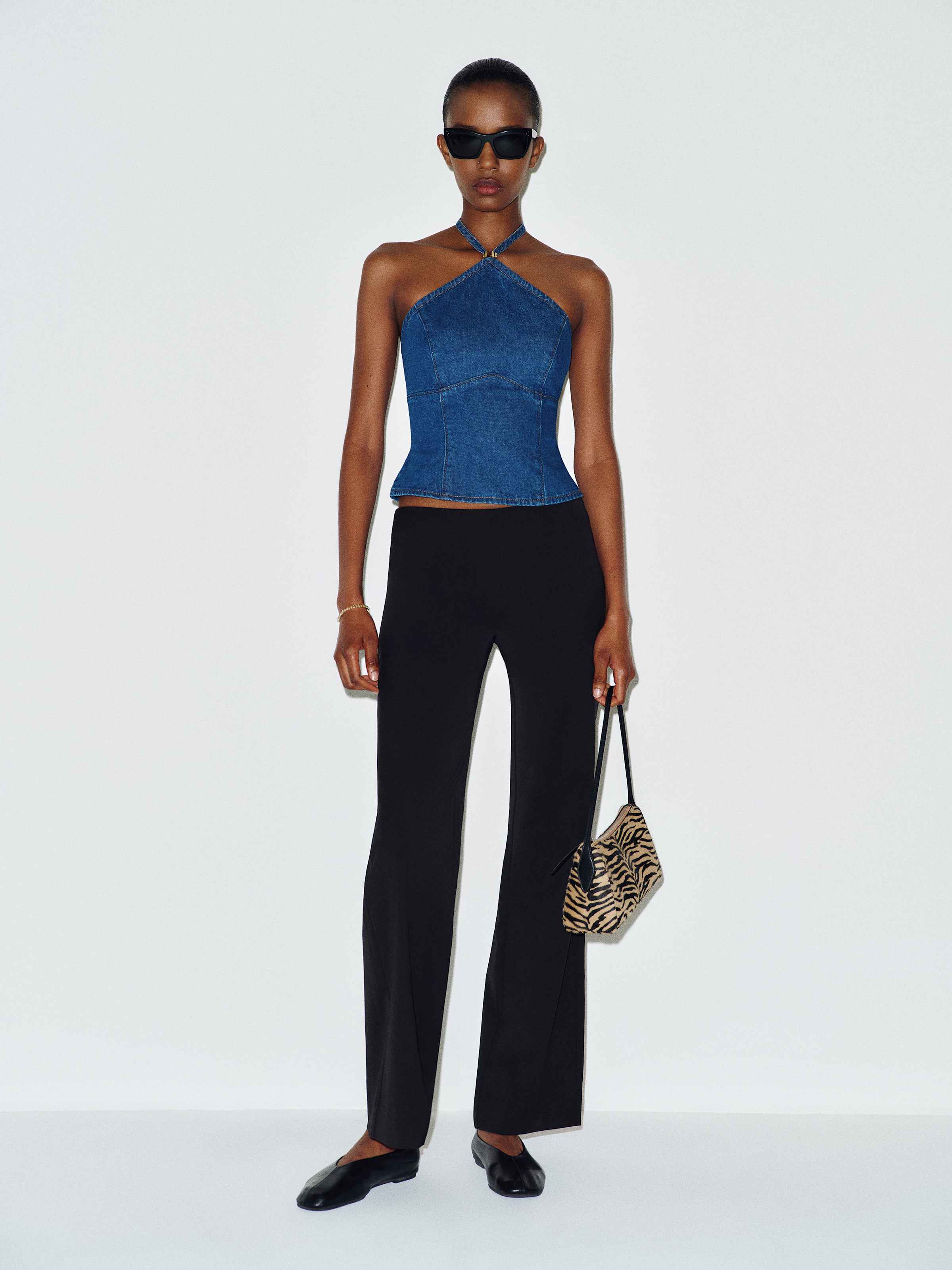 Meghan Denim Halter Top - thumbnail 2