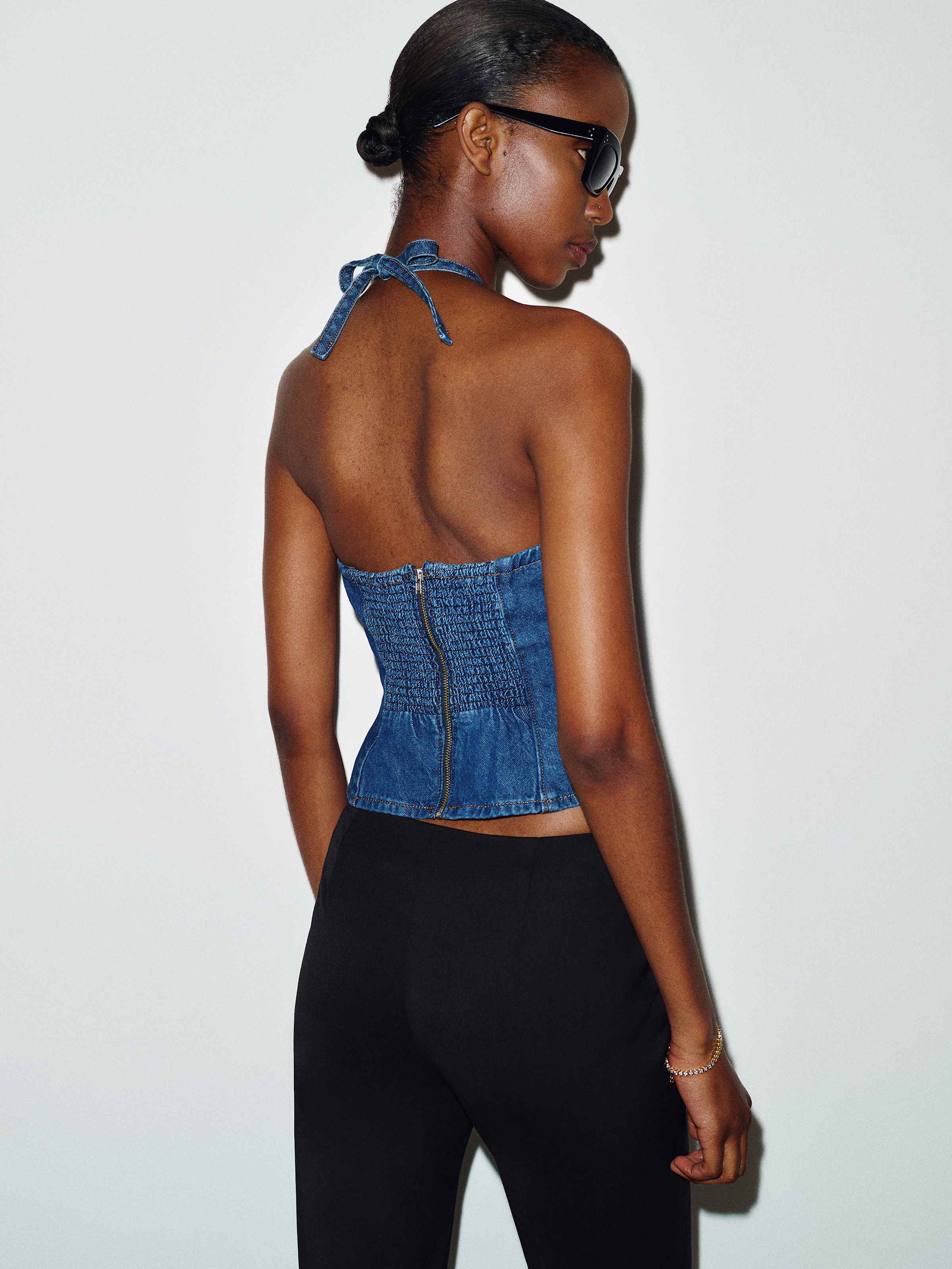 Meghan Denim Halter Top - thumbnail 8