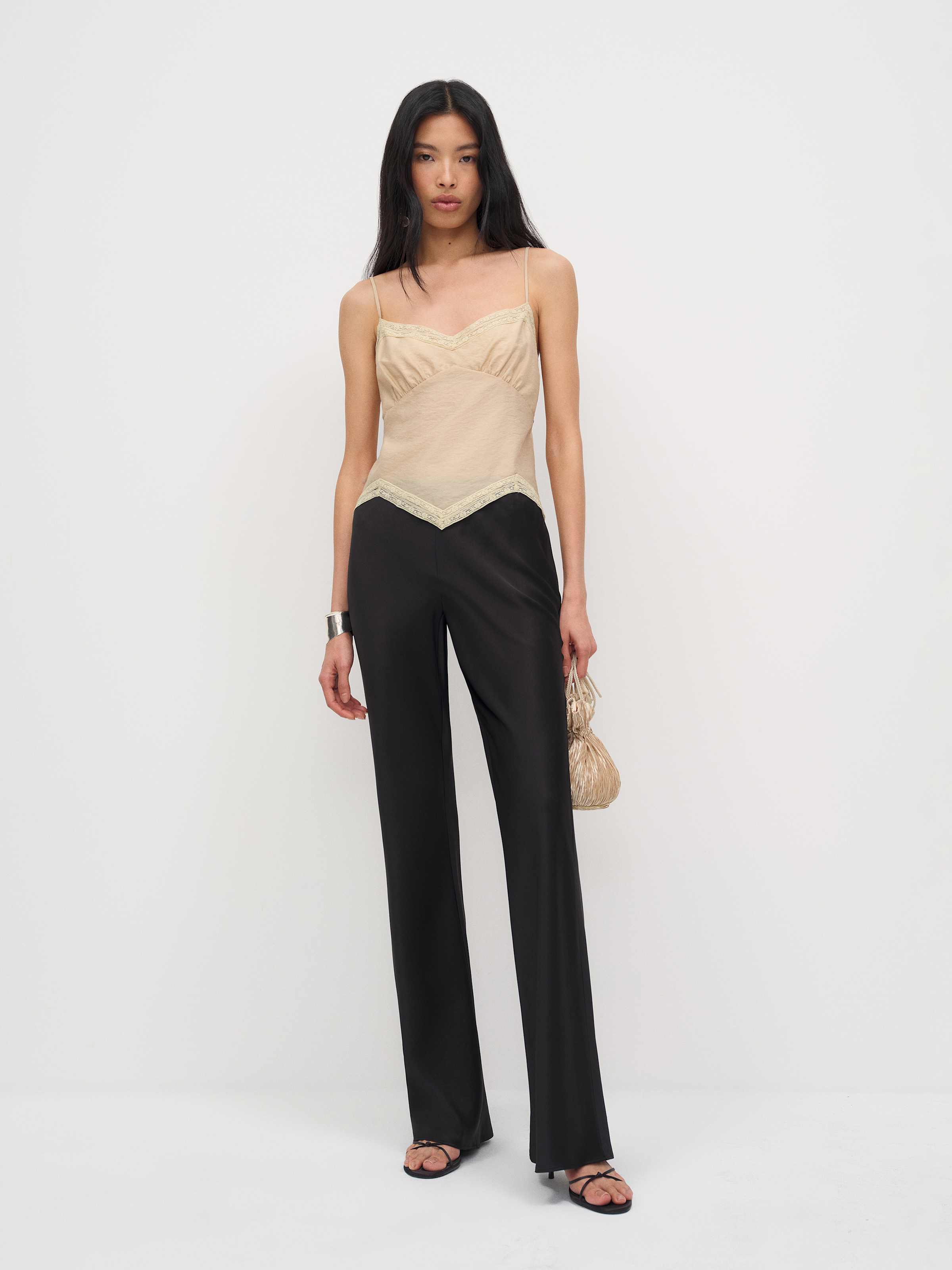 Gale Satin Mid Rise Long Pant - thumbnail 2