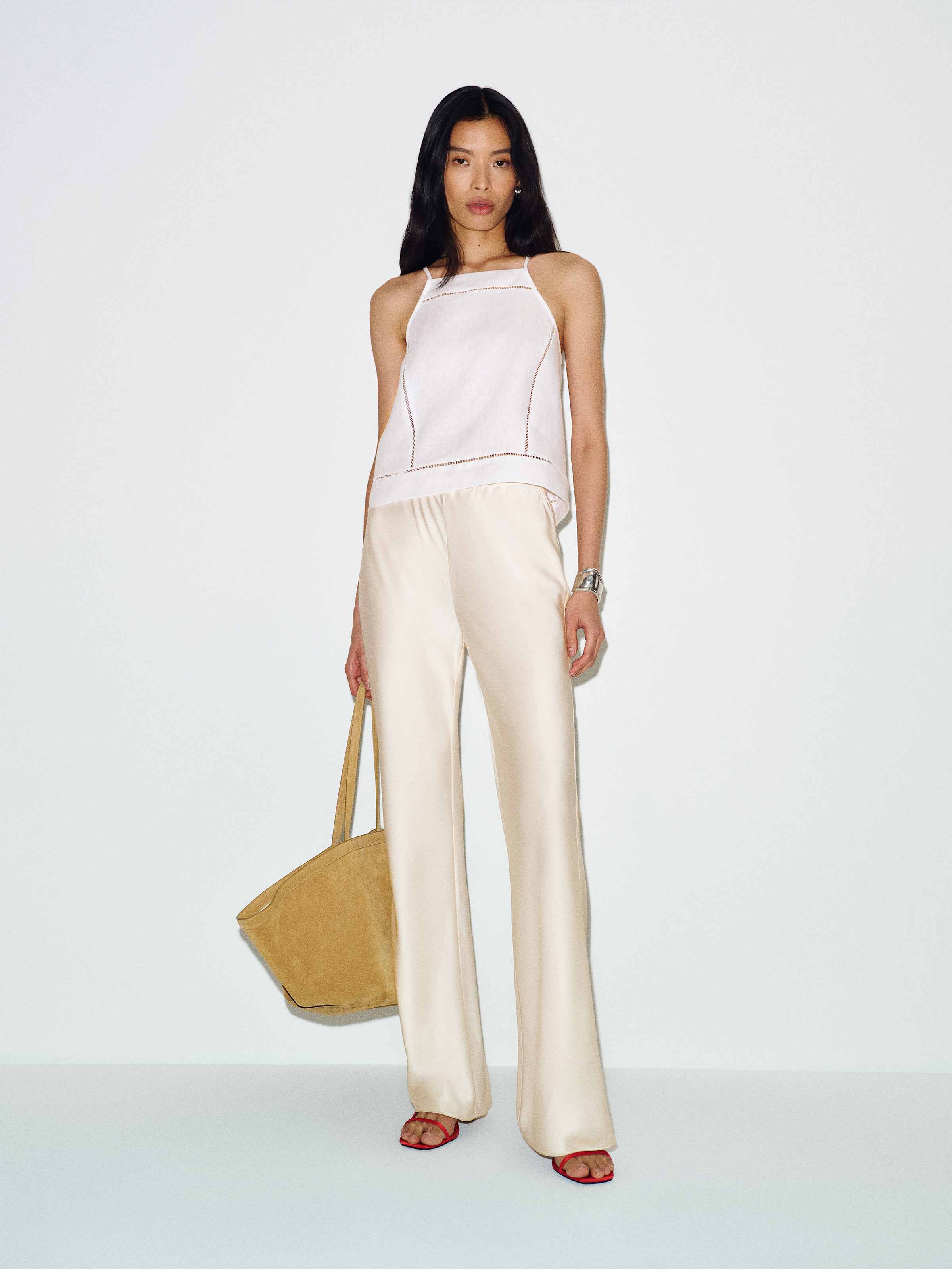 Gale Satin Mid Rise Long Pant - thumbnail 10