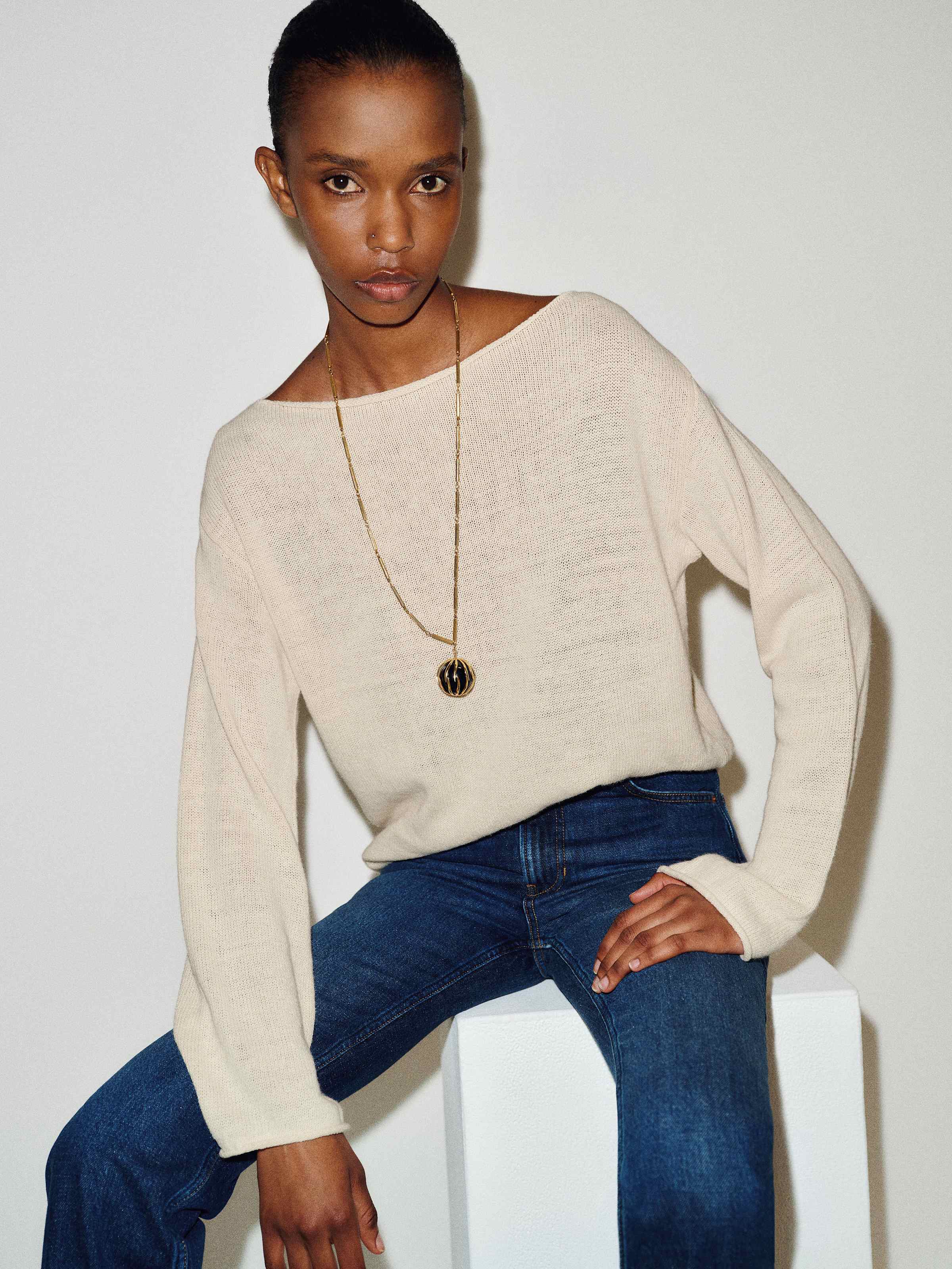 Marine Linen Cotton Sweater - thumbnail 2