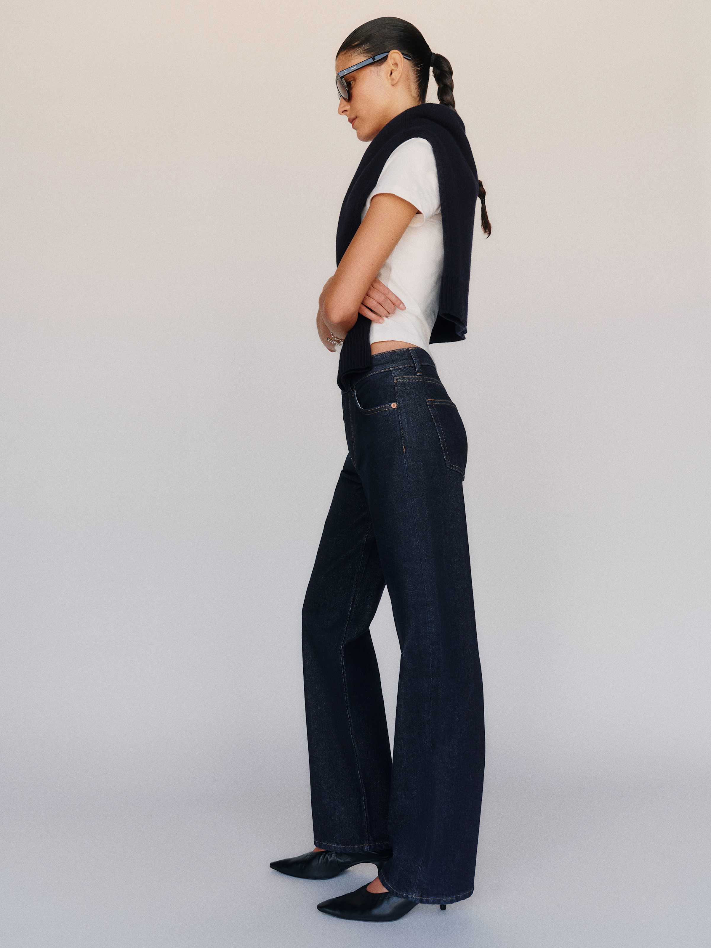 Miles Stretch Mid Rise Straight Short Leg Jeans - thumbnail 8