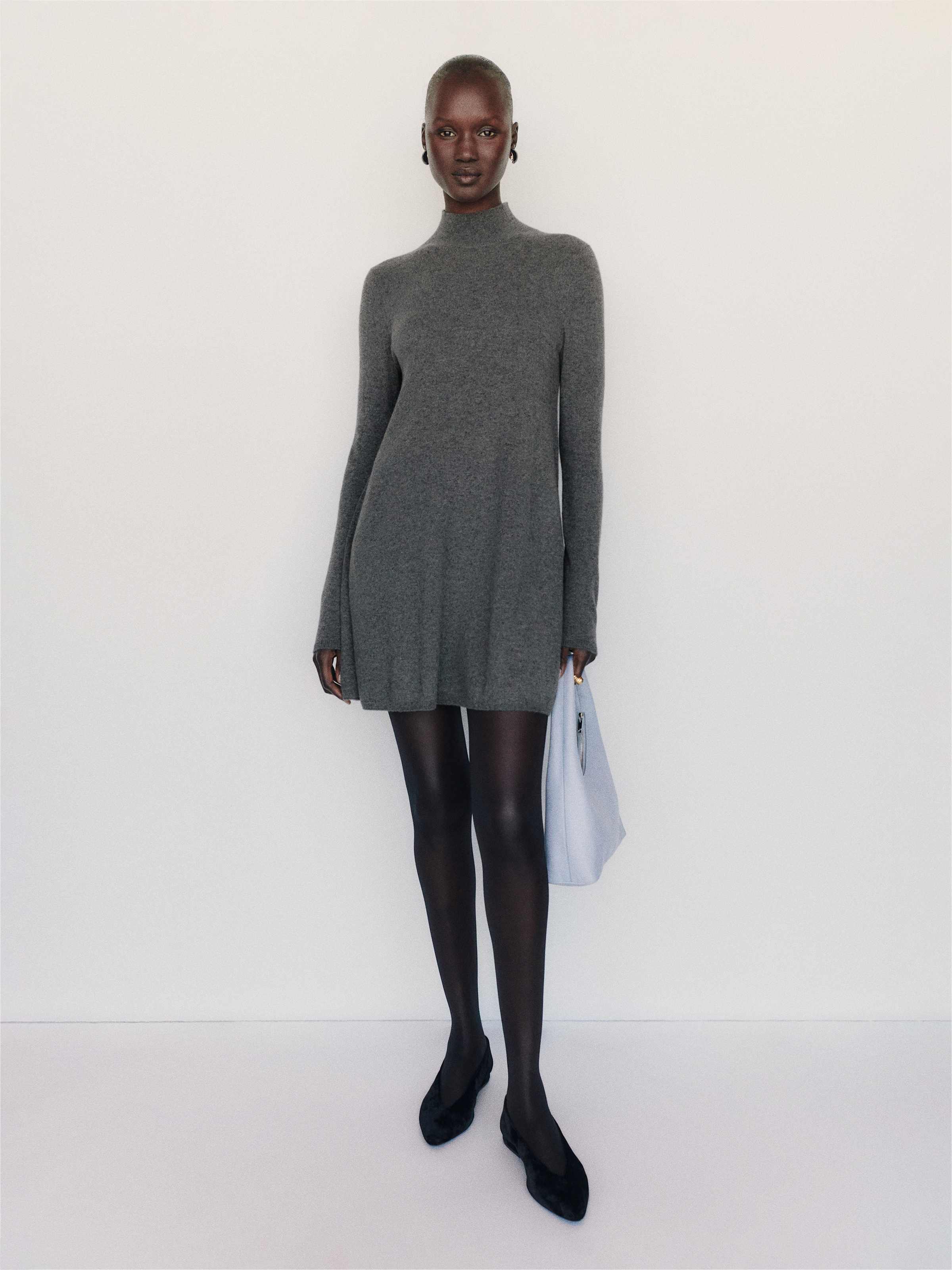 April Cashmere Turtleneck Mini Dress - thumbnail 2