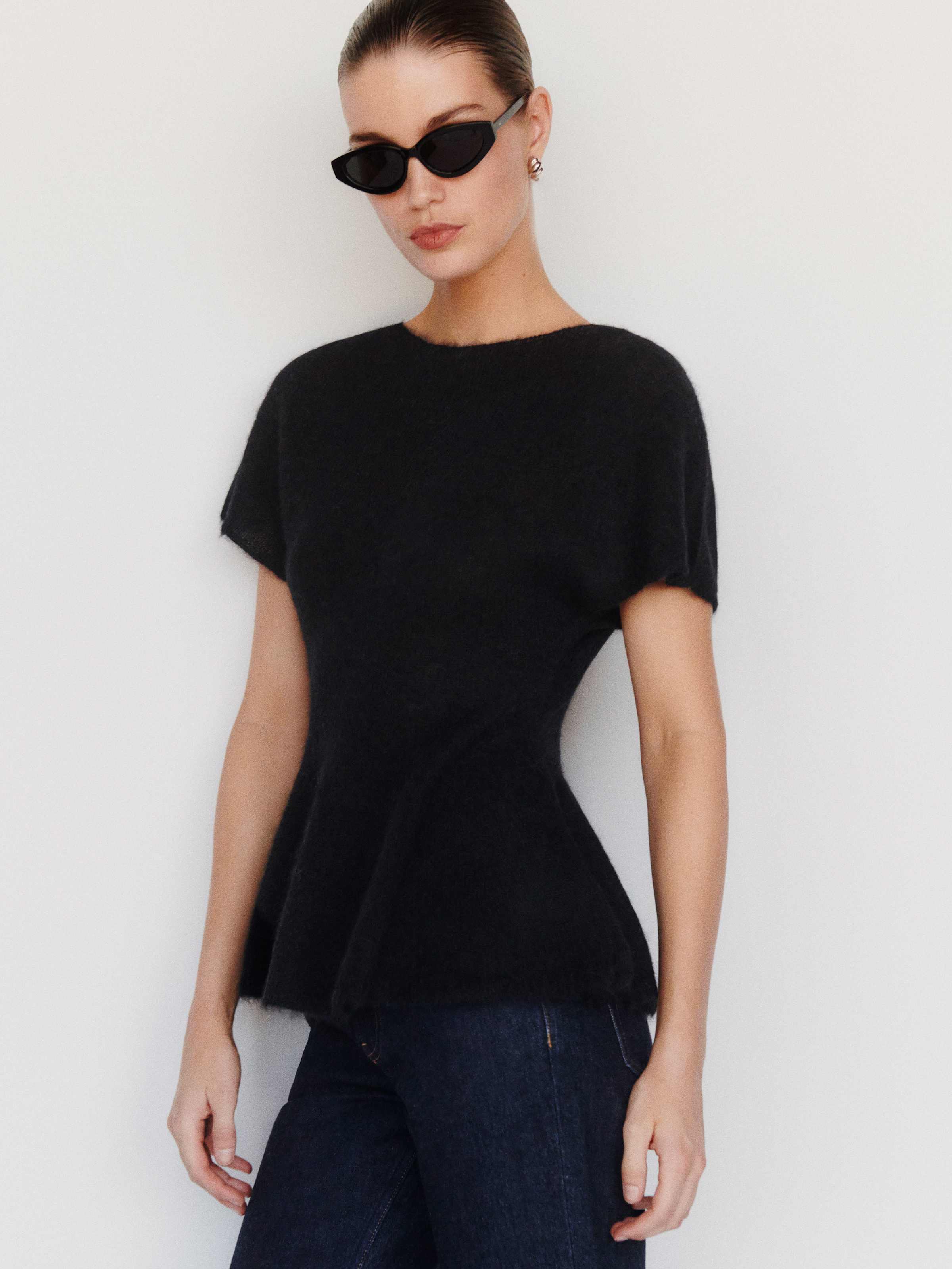 Anna Alpaca Peplum Sweater Top - thumbnail 2