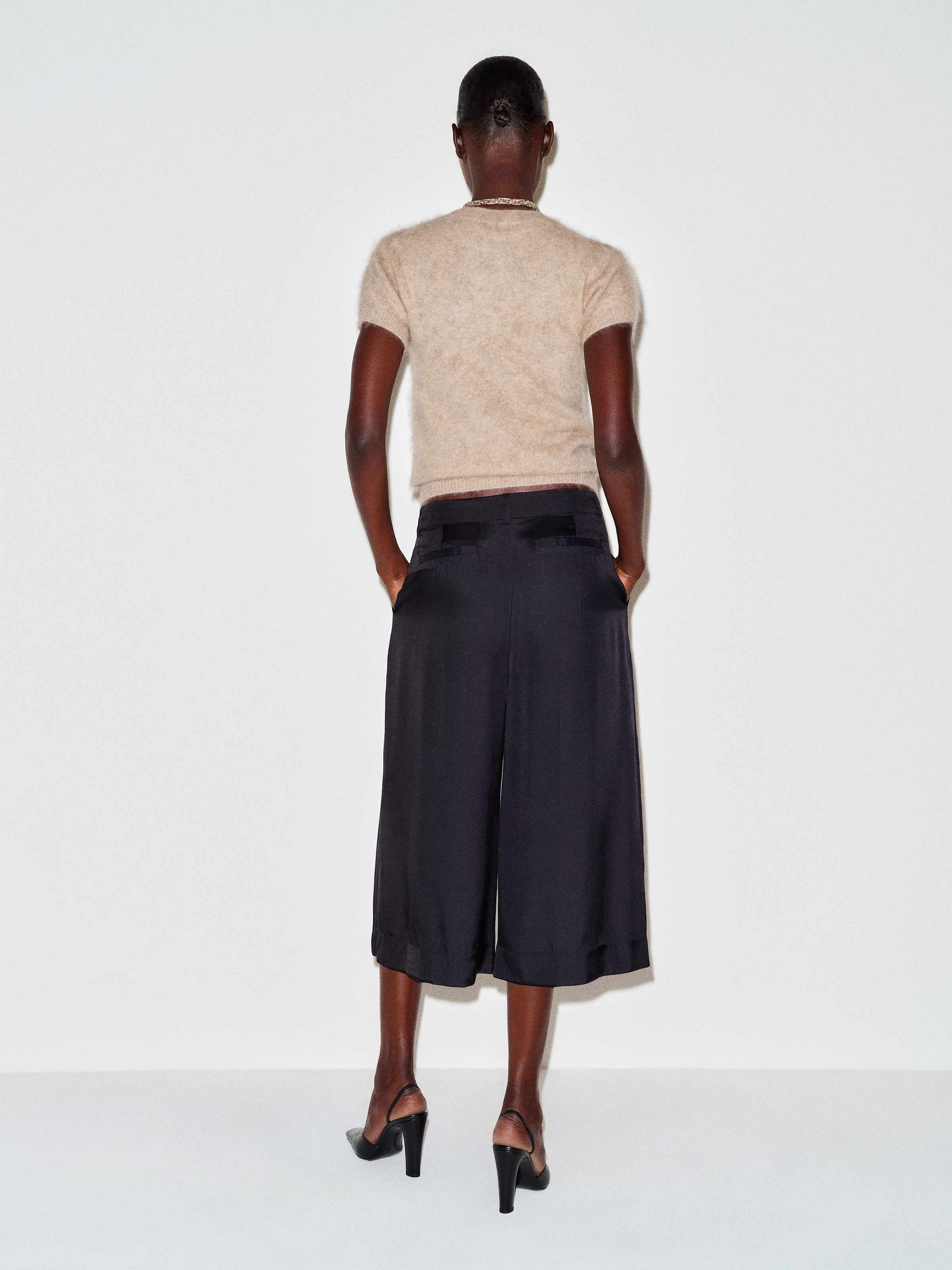 Robbie Silk Twill Culotte - thumbnail 8