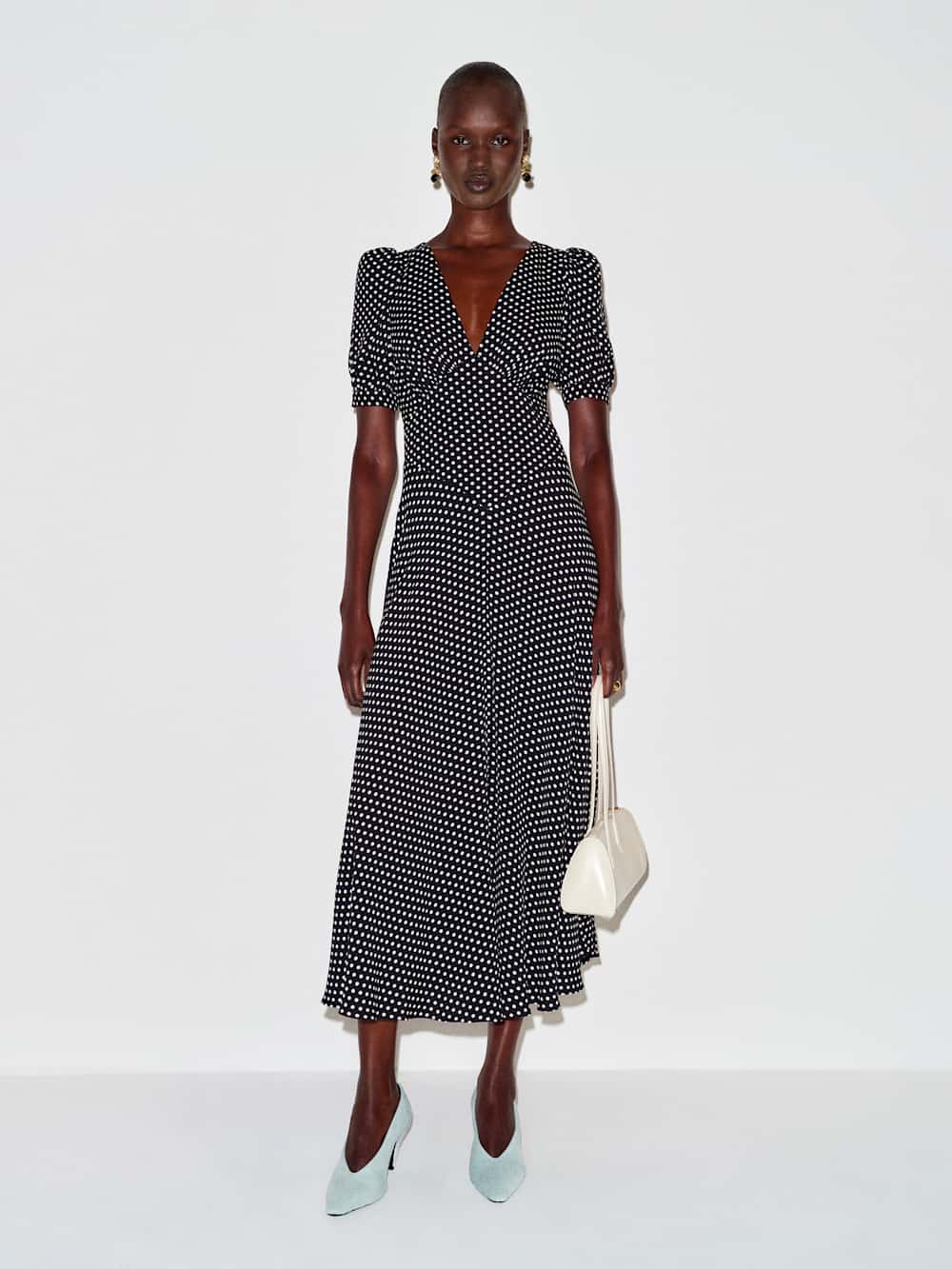 Reformation — Naira Dress Caviar Dot