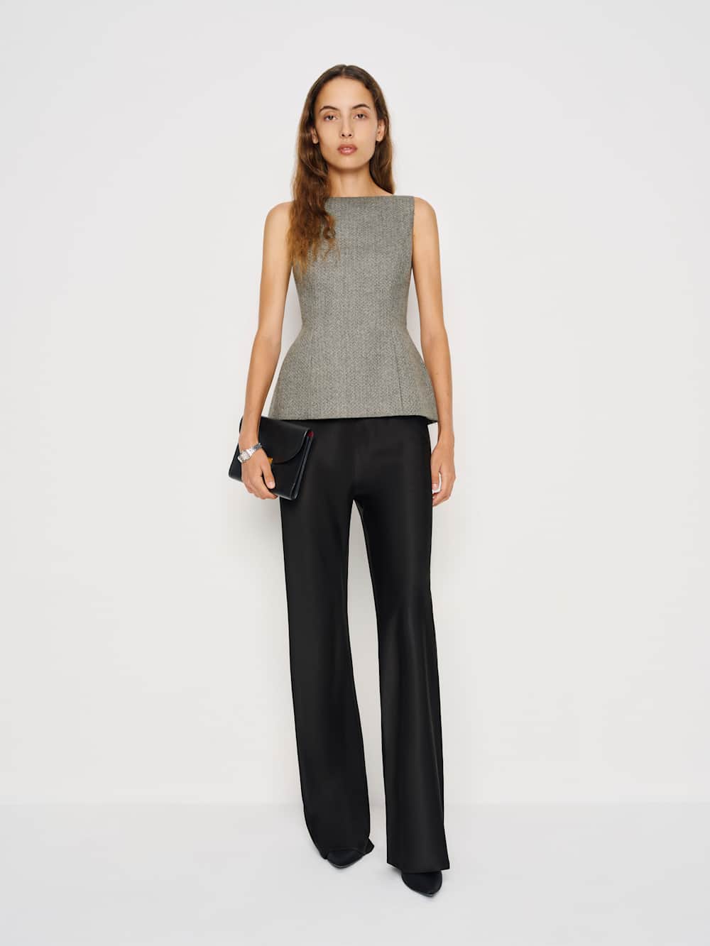 Reformation | Nolyn Wool Blend Herringbone Top