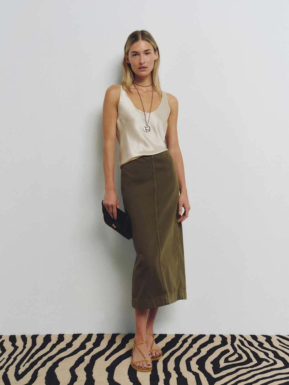 Regina Mid Rise Midi Skirt