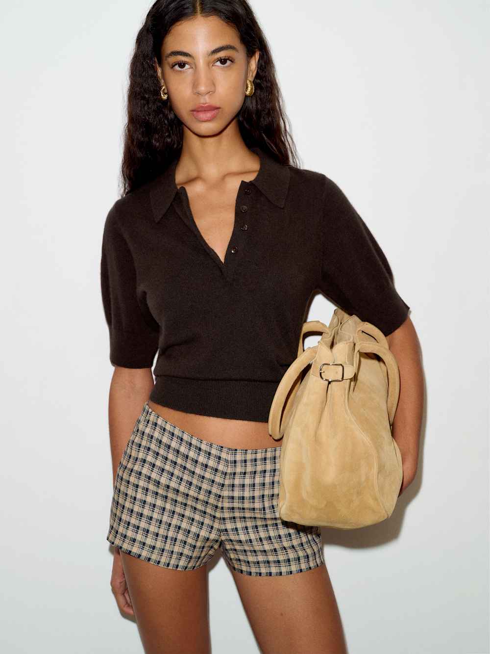 Reformation cashmere polo in mole