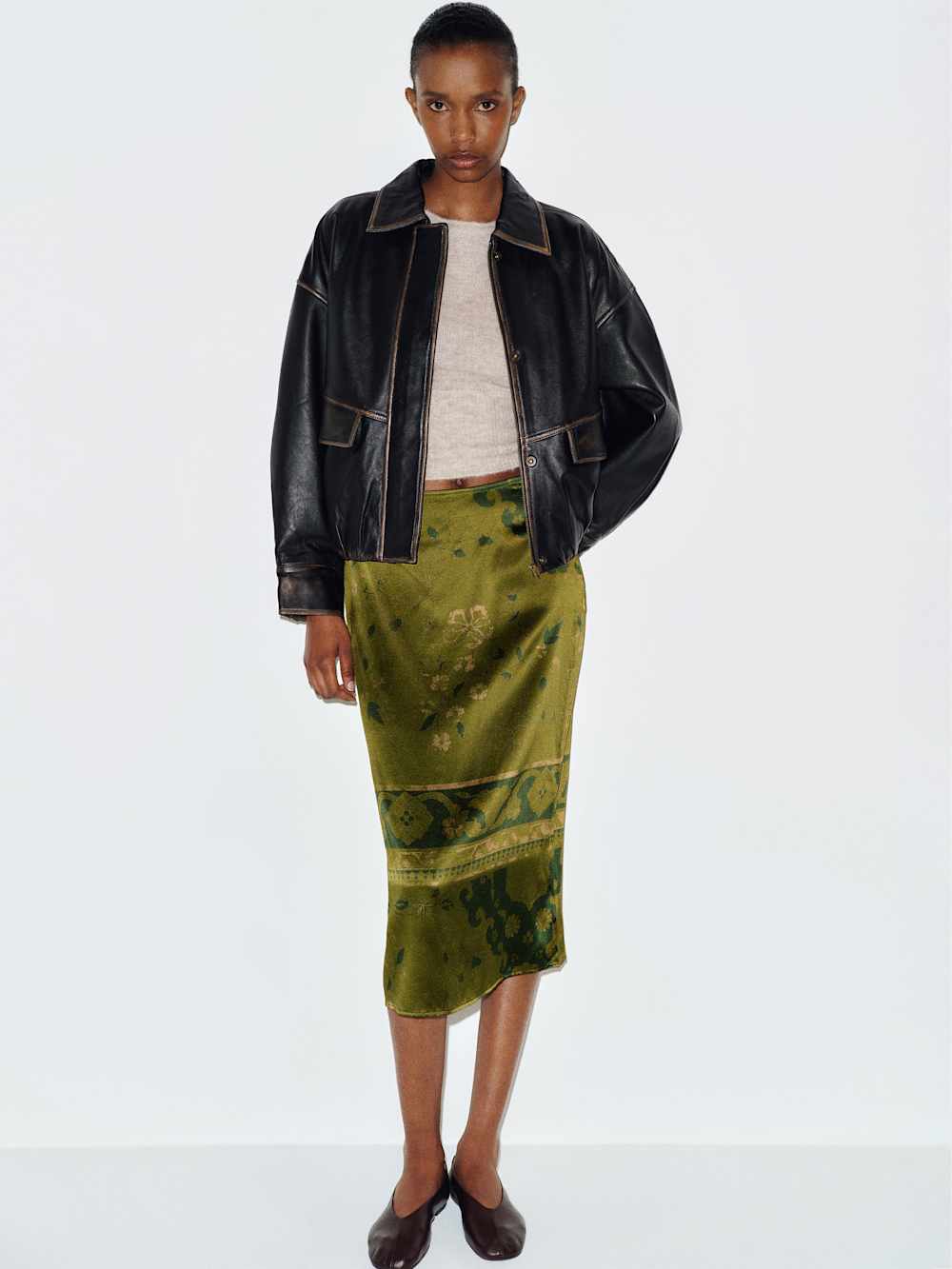 Helen Low Waist Silk Midi Skirt