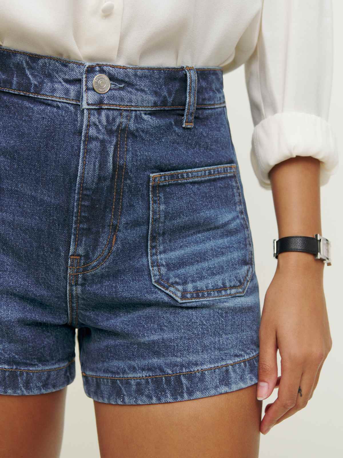 Alyssa Stretch High Rise 3.5” Jean Shorts
