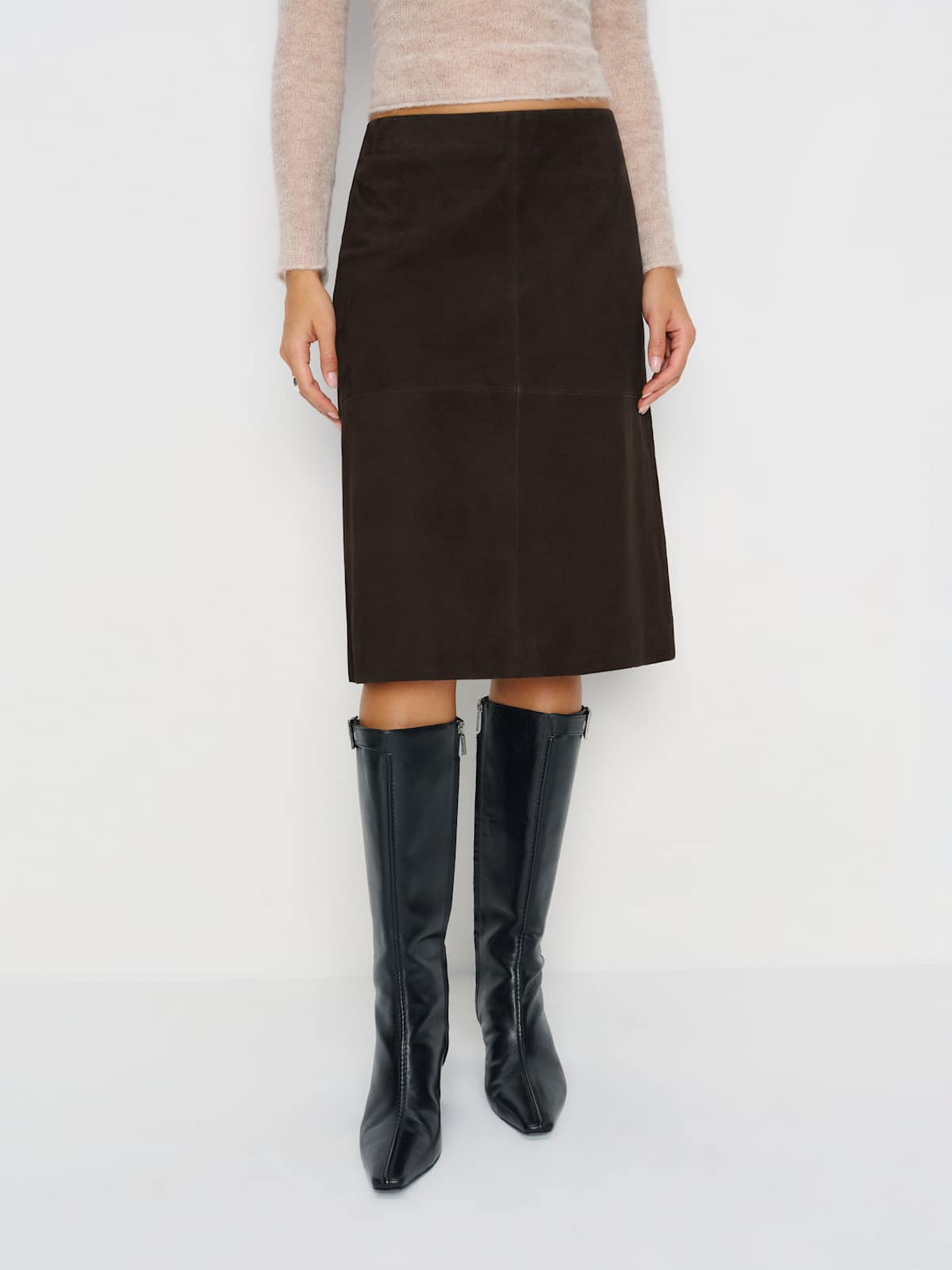 Veda Barrow Leather Low Waist Skirt - thumbnail 3