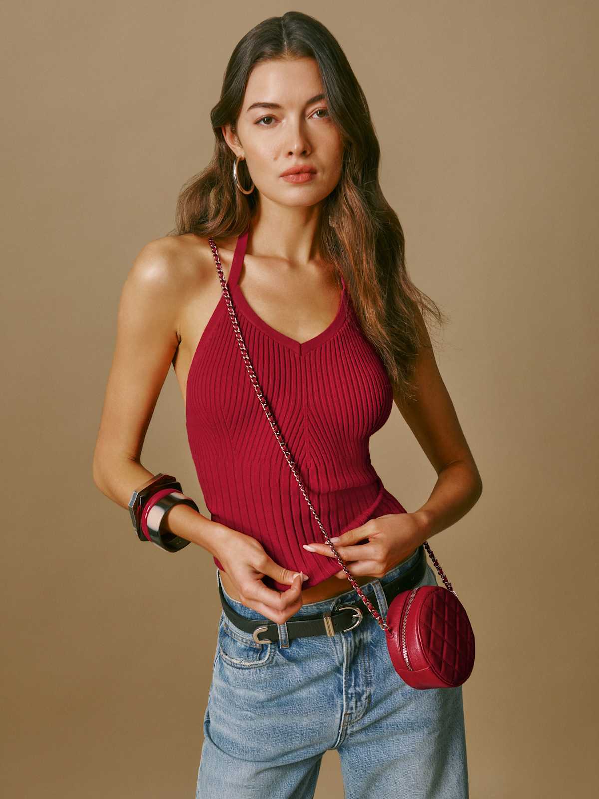 Delia Ribbed Halter Top - thumbnail 9