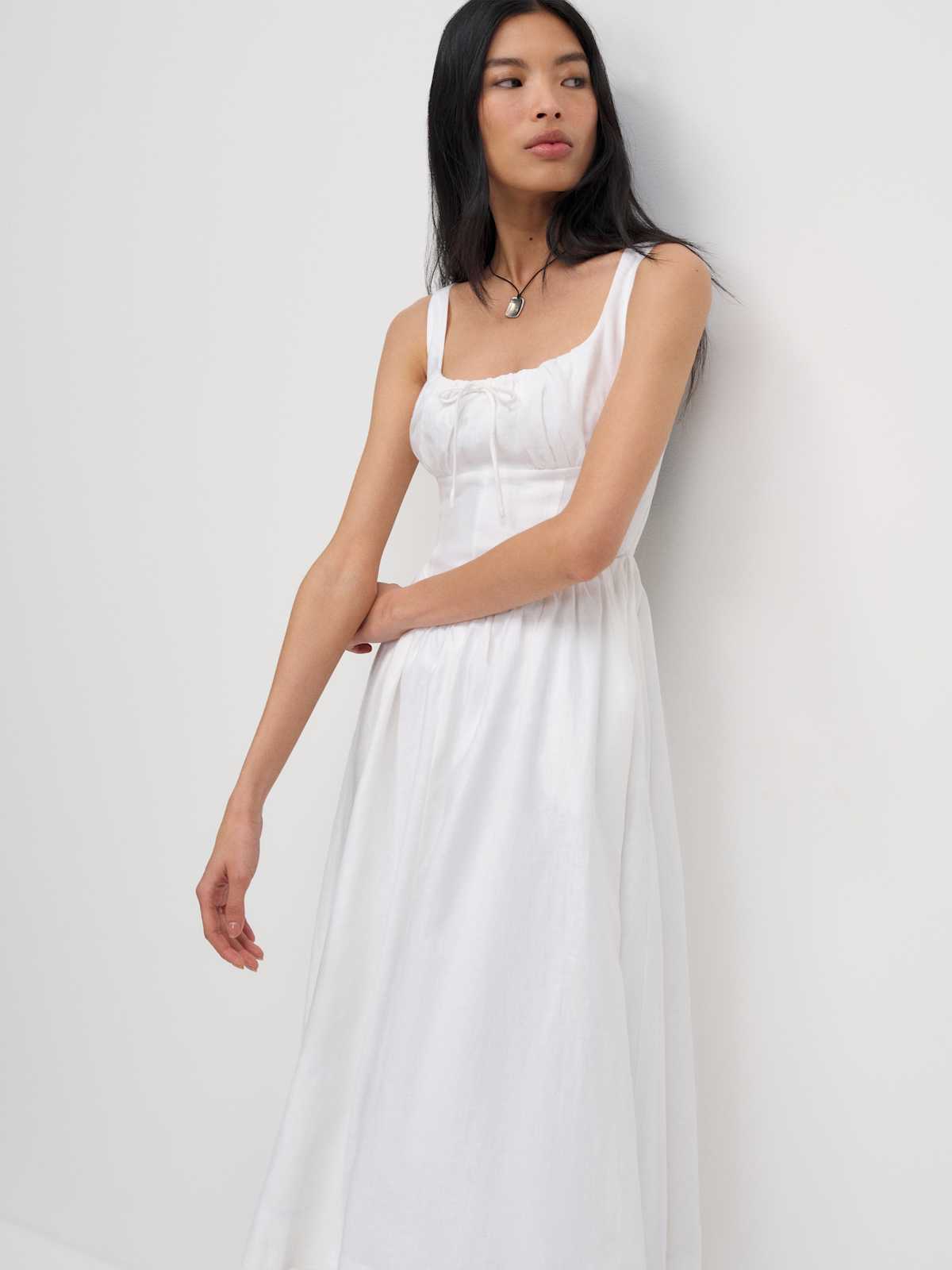 Petites Balia Linen Dress - thumbnail 3