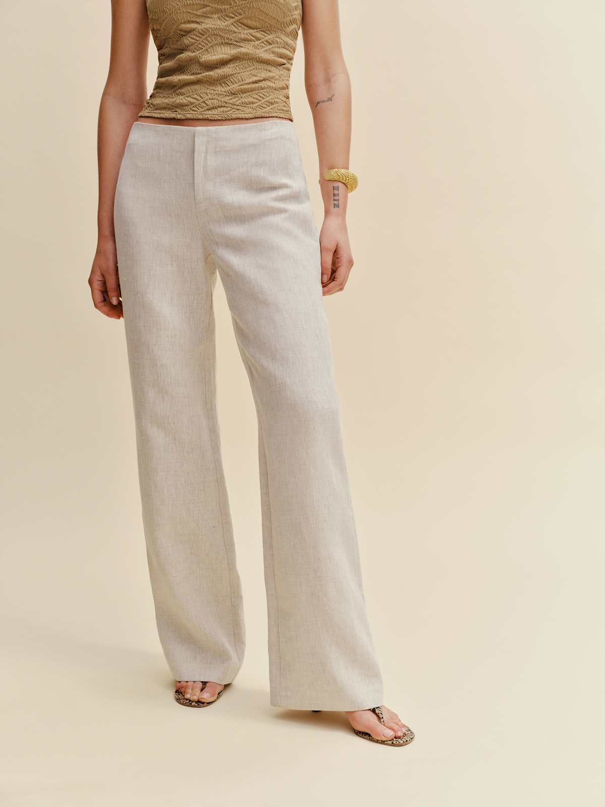 Vida Linen Low Rise Pant - thumbnail 3