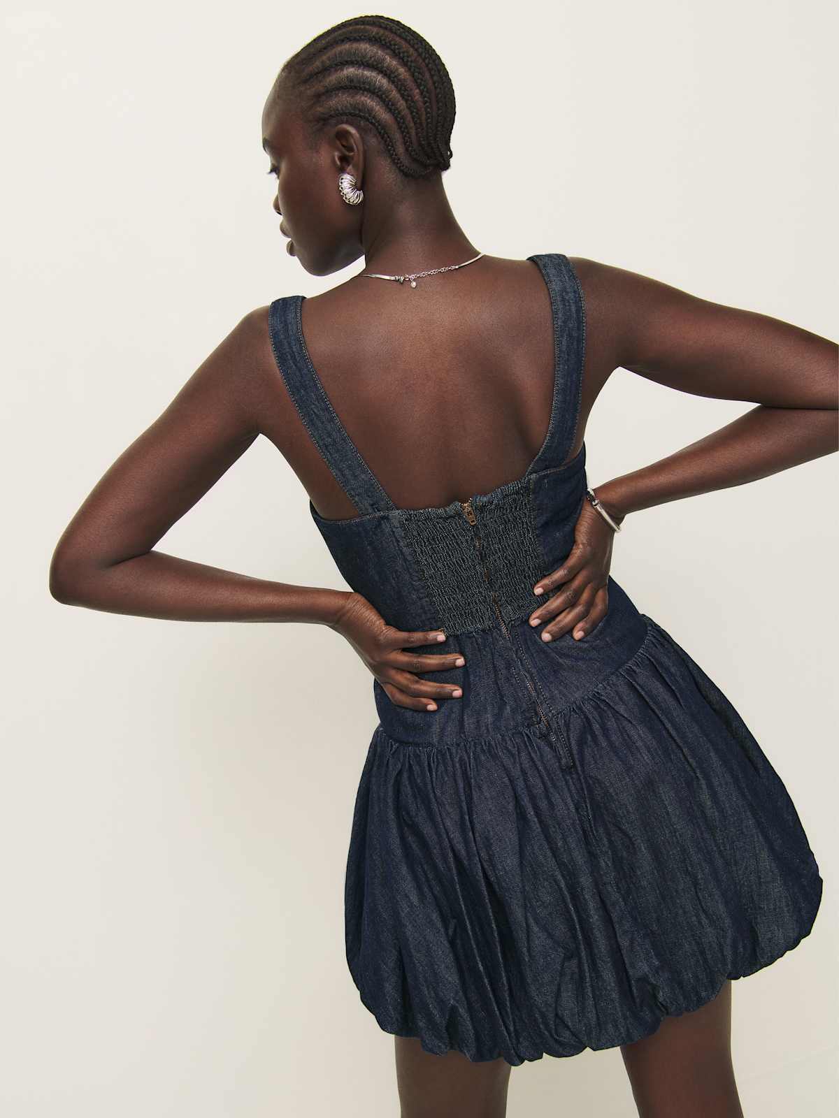 Delia Denim Mini Dress - thumbnail 5