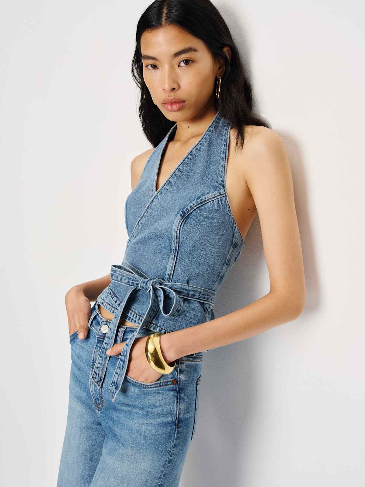 Gaia Denim Halter Top - thumbnail 3