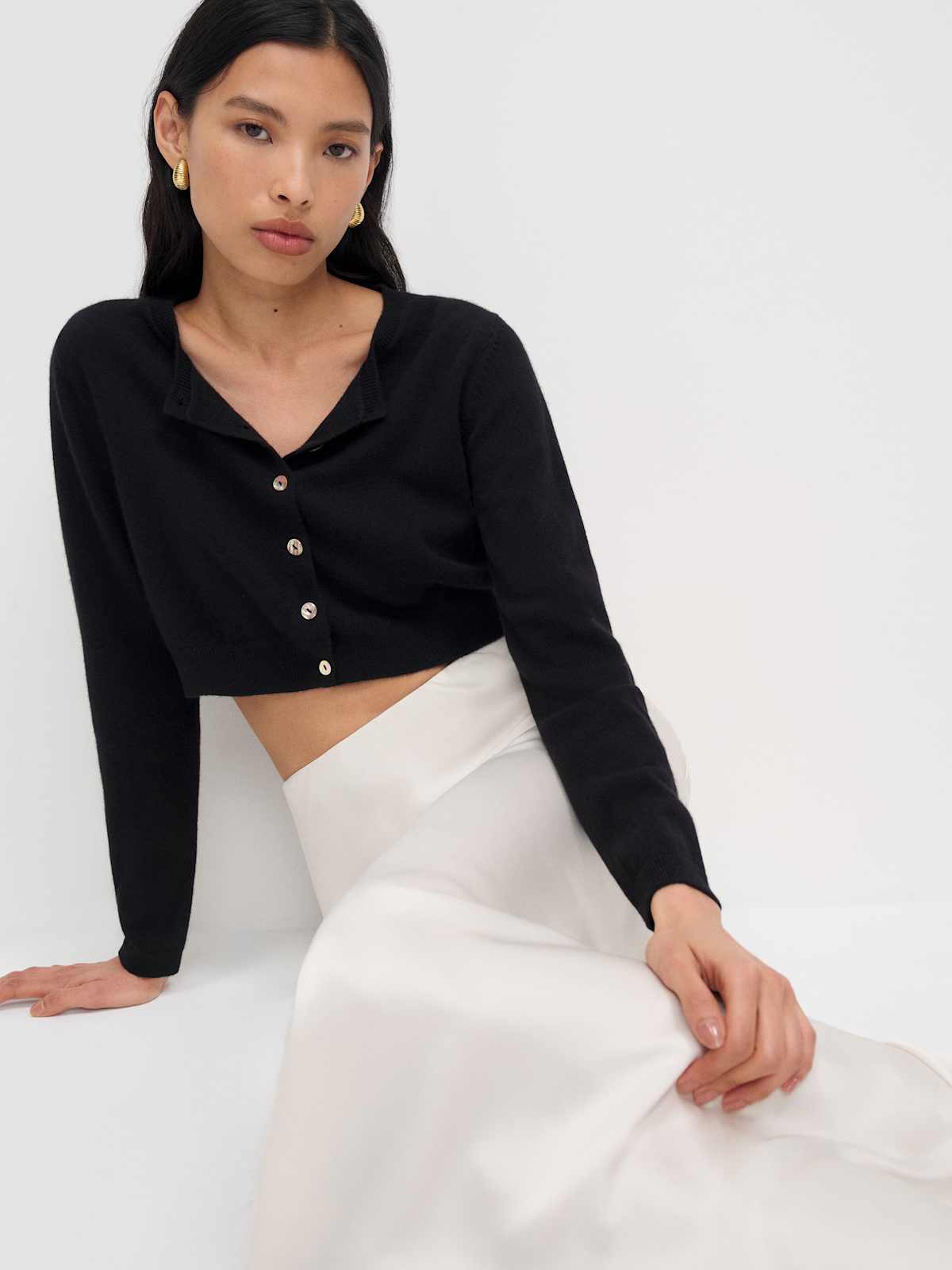 Janie Cashmere Crew Cardigan - thumbnail 5