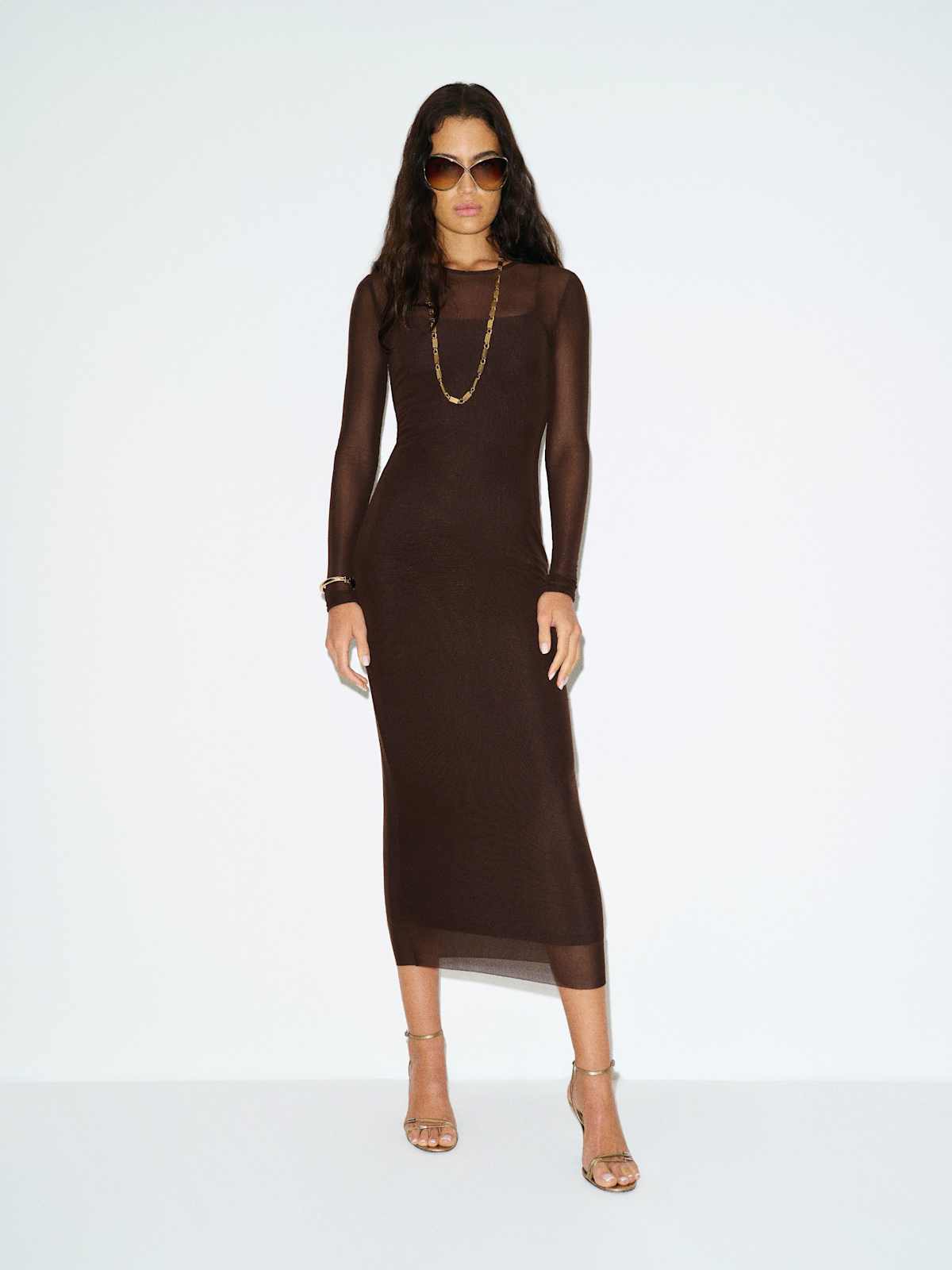 Rene Mesh Knit Dress - thumbnail 3