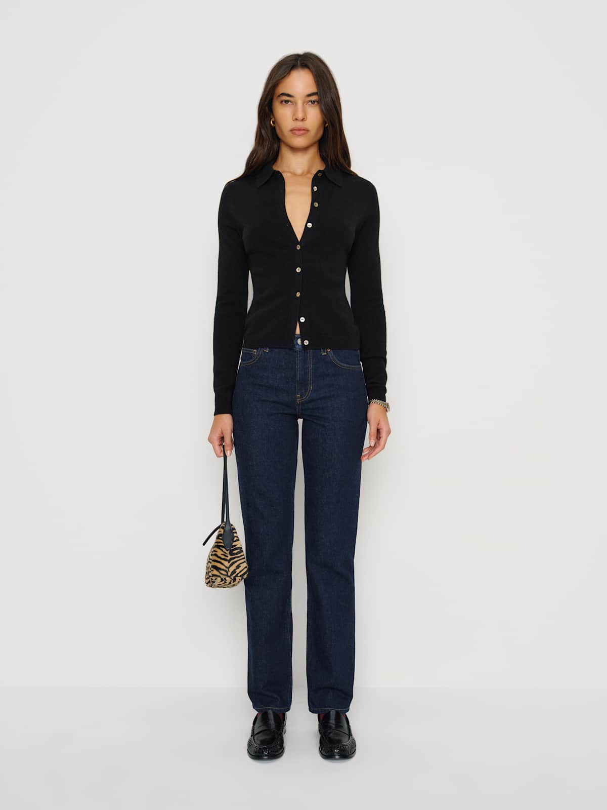 Florentina Cashmere Collared Cardigan - thumbnail 3