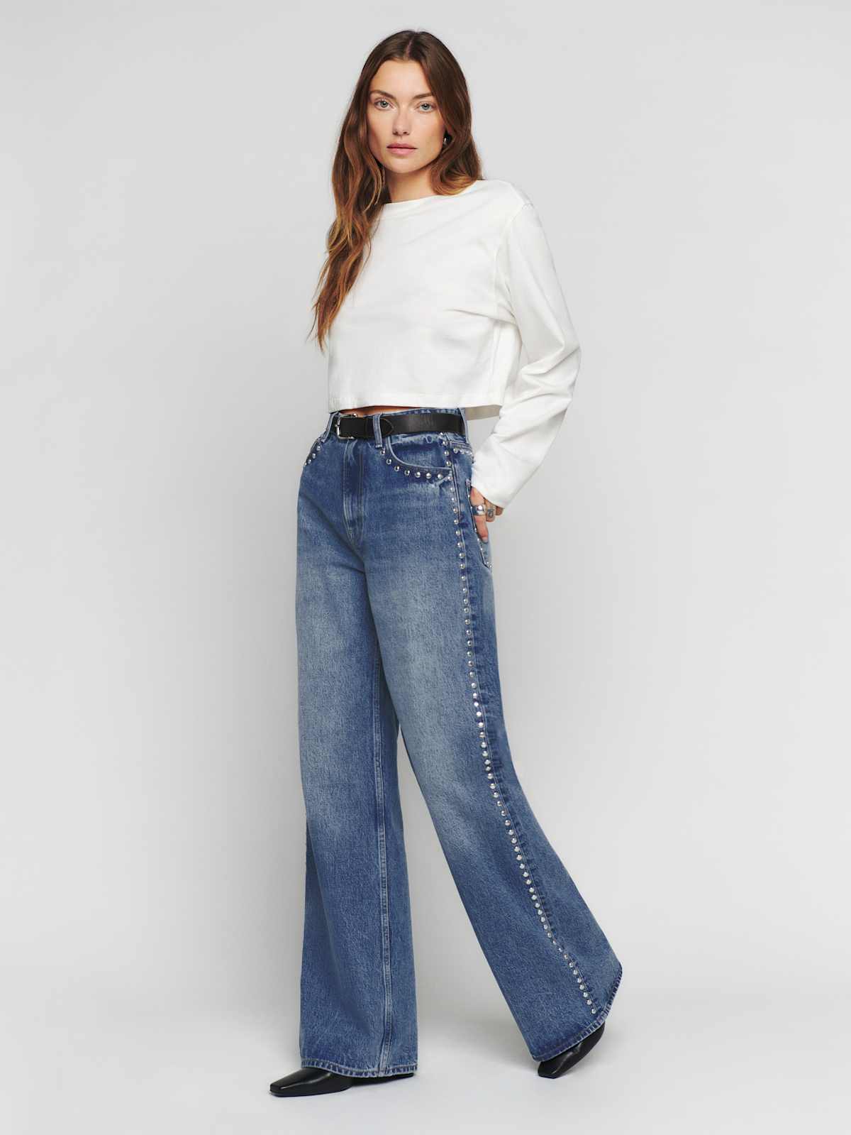 Cary High Rise Slouchy Wide Leg Long Jeans - thumbnail 3